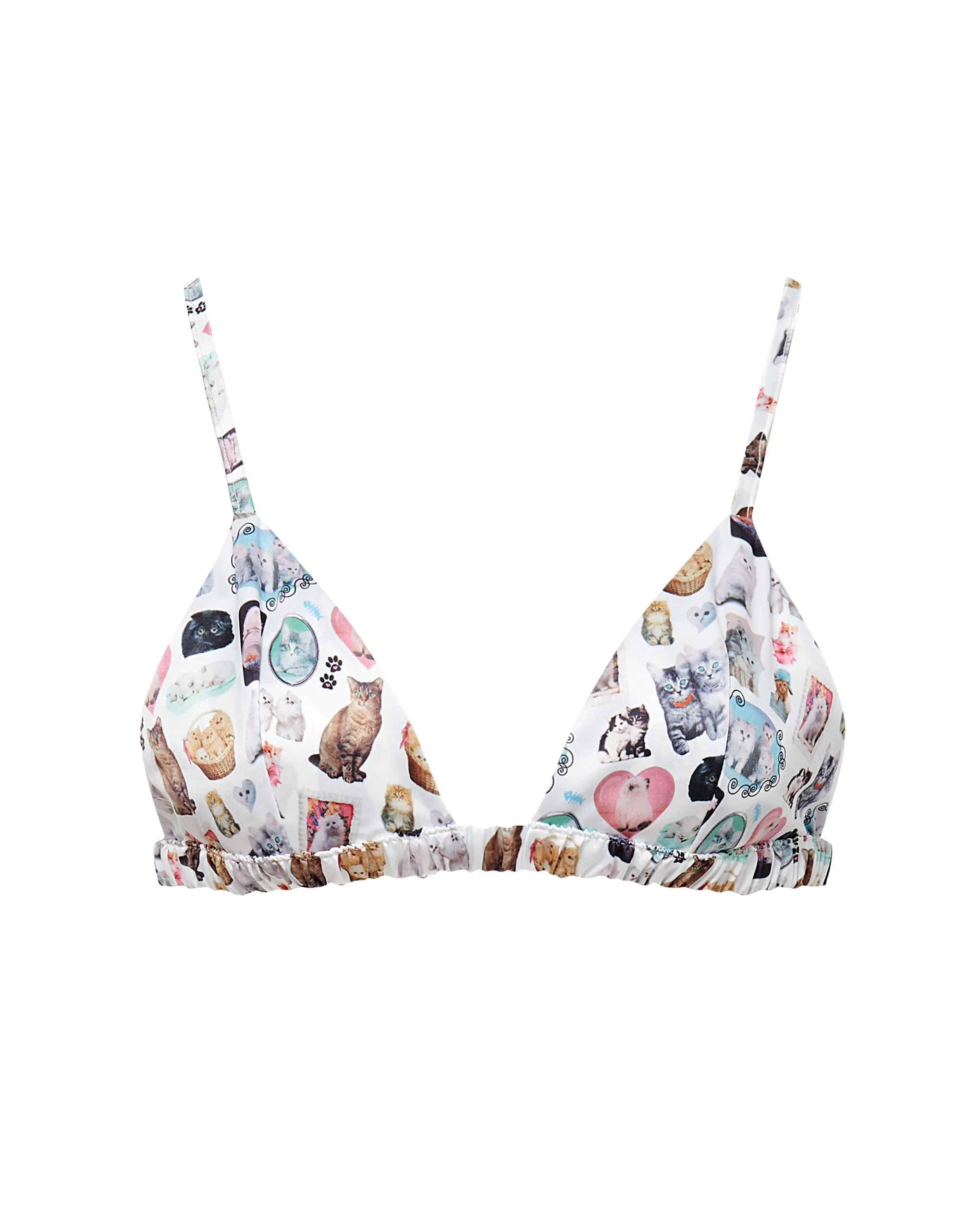 BB x Ashley Williams Kitten Print Luxury Satin Soft Bra sold by Bluebella product image thumbnail 5