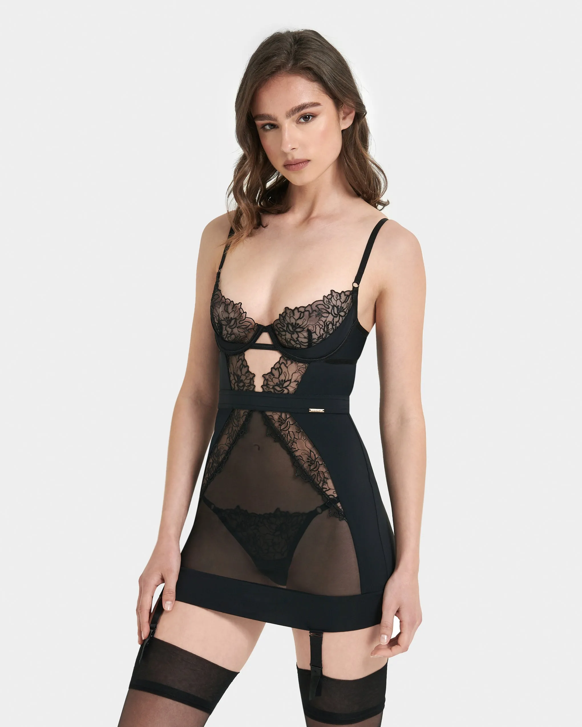 Alanna Wired Longline Basque Black sold by Bluebella product image thumbnail 2
