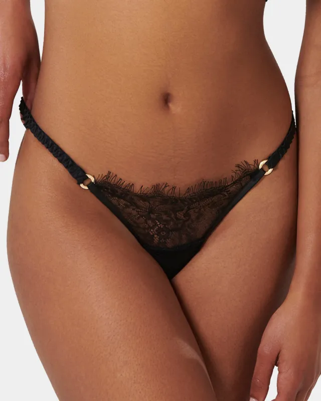 Camelia Thong Black sold by Bluebella
