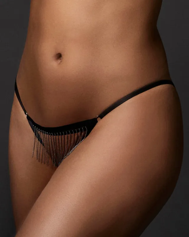 Antoinette Ouvert Brief Black/Silver sold by Bluebella