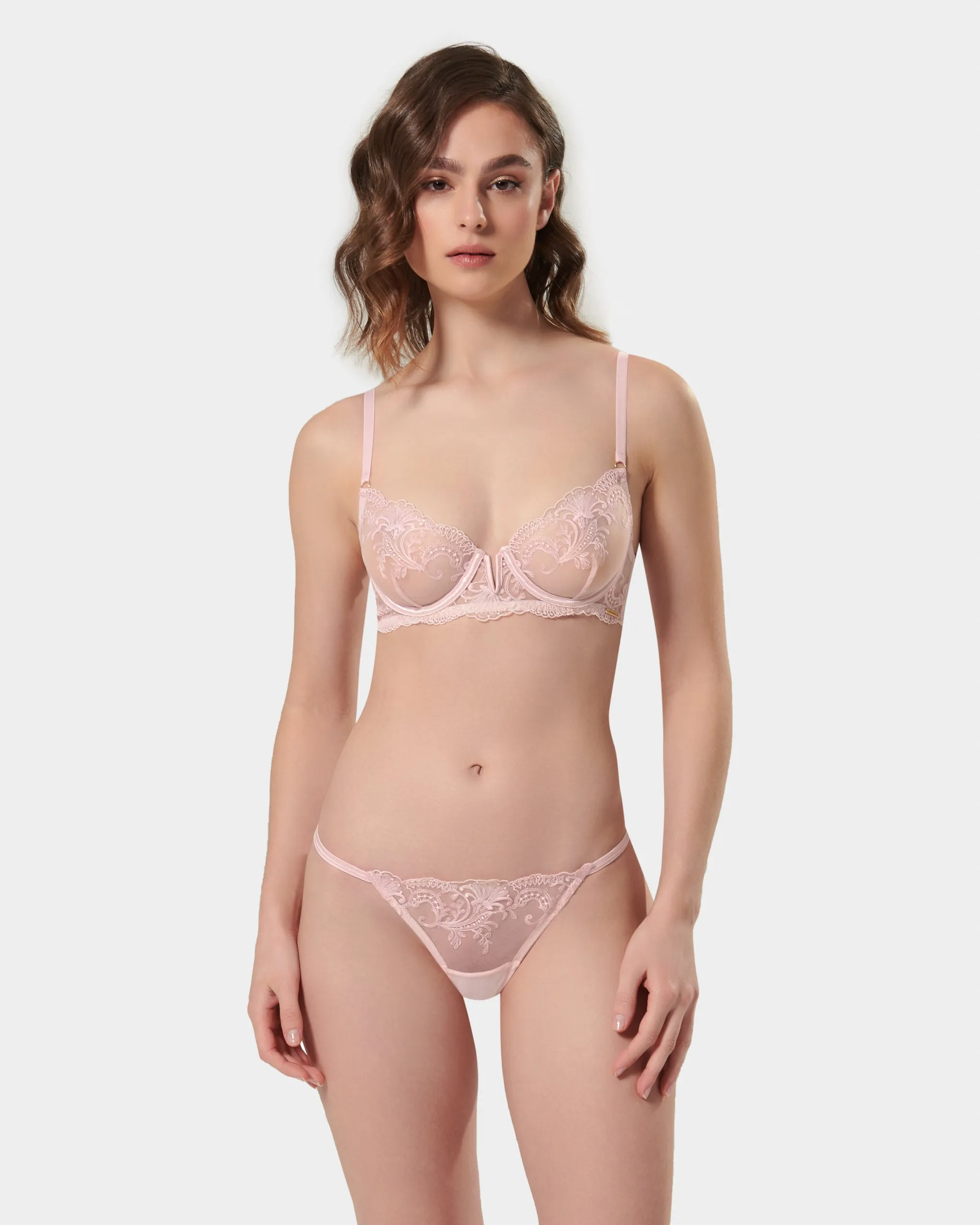Marseille Embroidered Sheer Bra Pink sold by Bluebella product image thumbnail 2