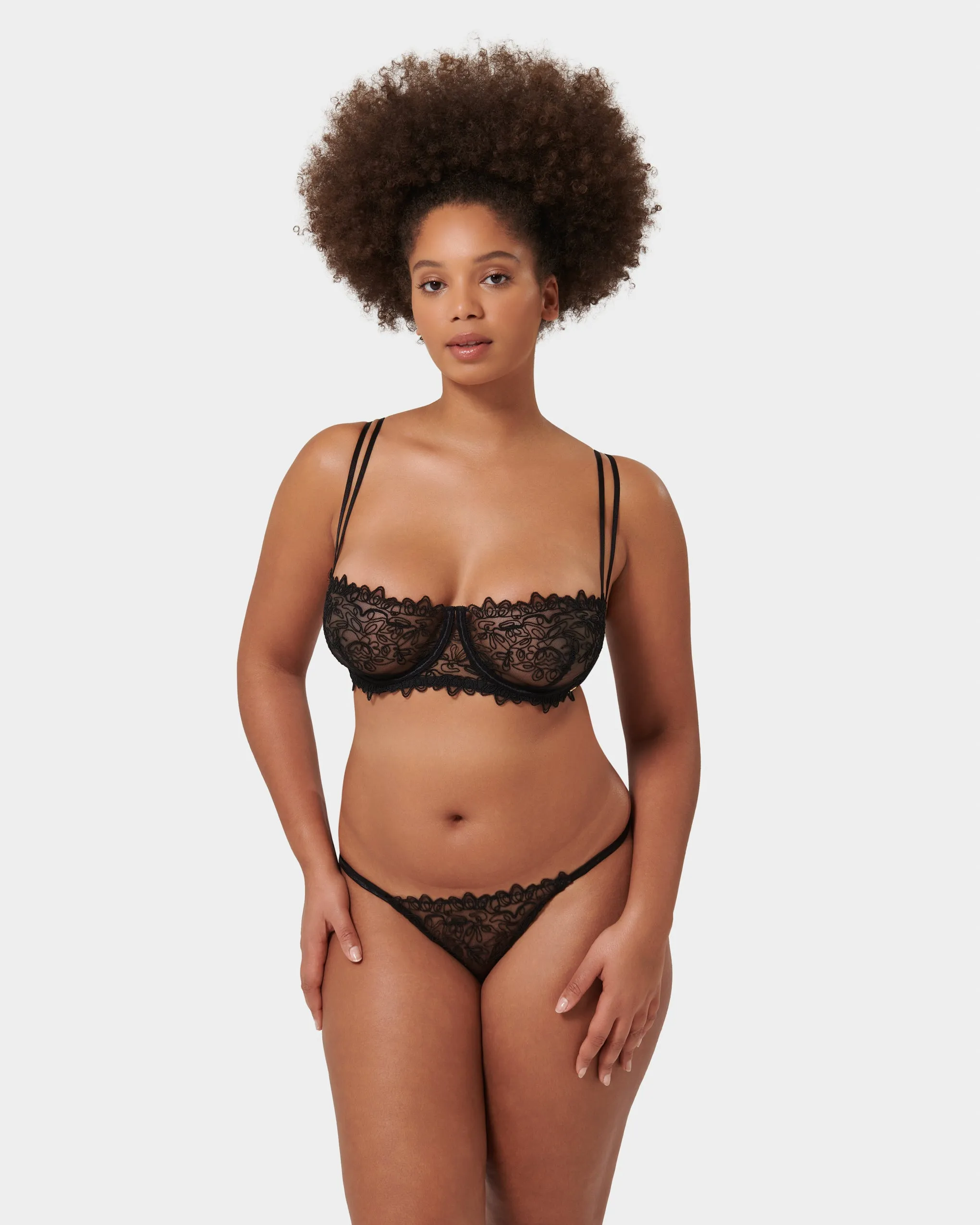 Audrey Embroidered Brief Black sold by Bluebella product image thumbnail 2