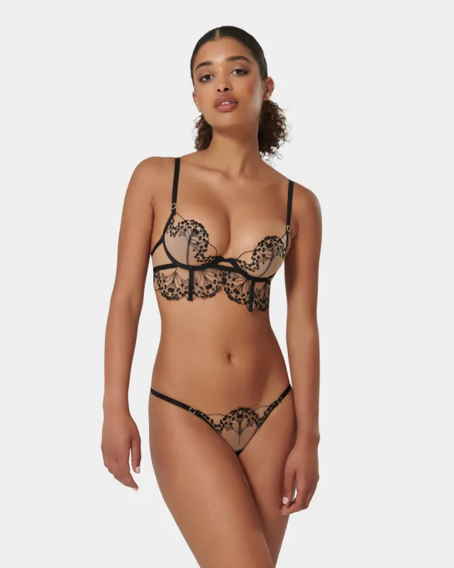 Set: Marisa Bra & Thong Set Black sold by Bluebella