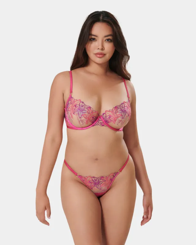 Set: Lilly Fuchsia Pink/Bright Violet/Sheer sold by Bluebella