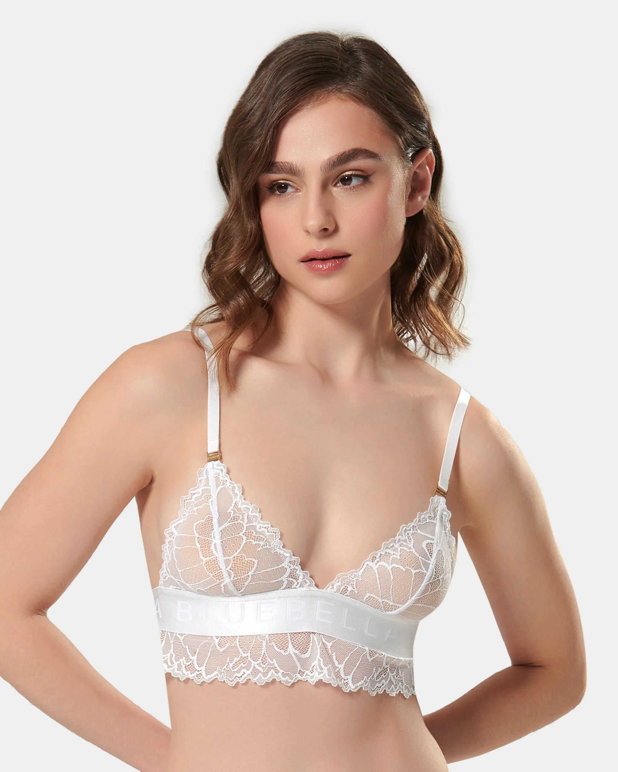 Tori Soft Bralette White sold by Bluebella