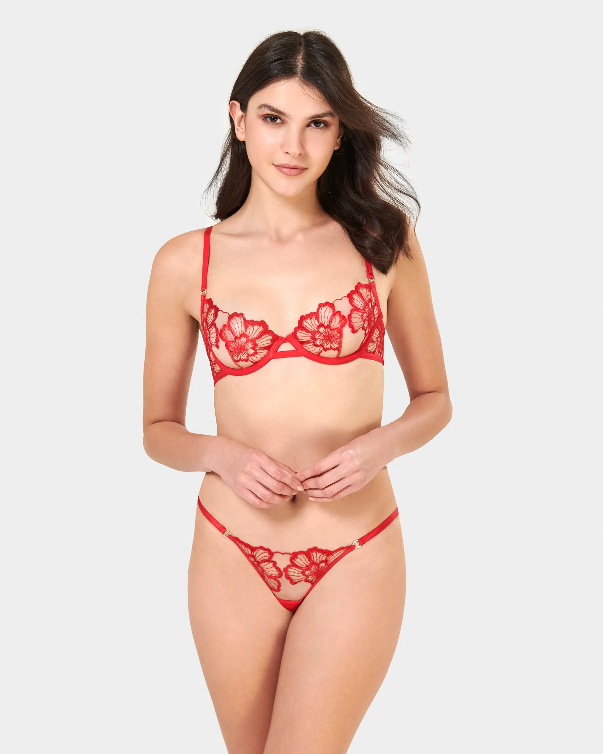 Set: Catalina Red/Sheer sold by Bluebella