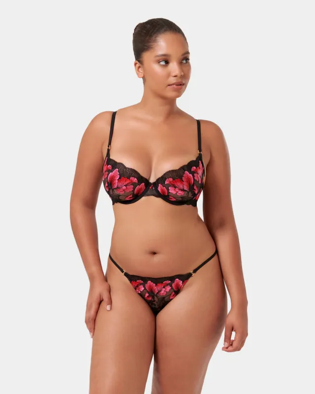 Set: Vivienne Fuchsia Pink/Red/Black sold by Bluebella