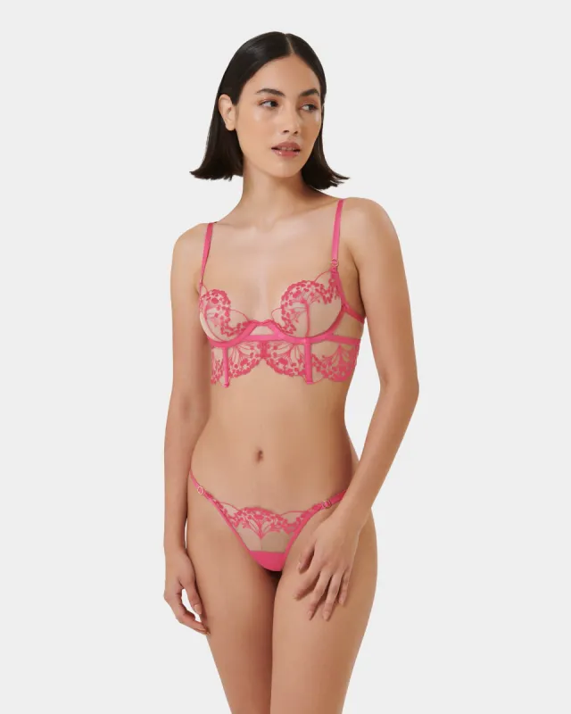 Set: Marisa Fuchsia Pink/Sheer sold by Bluebella