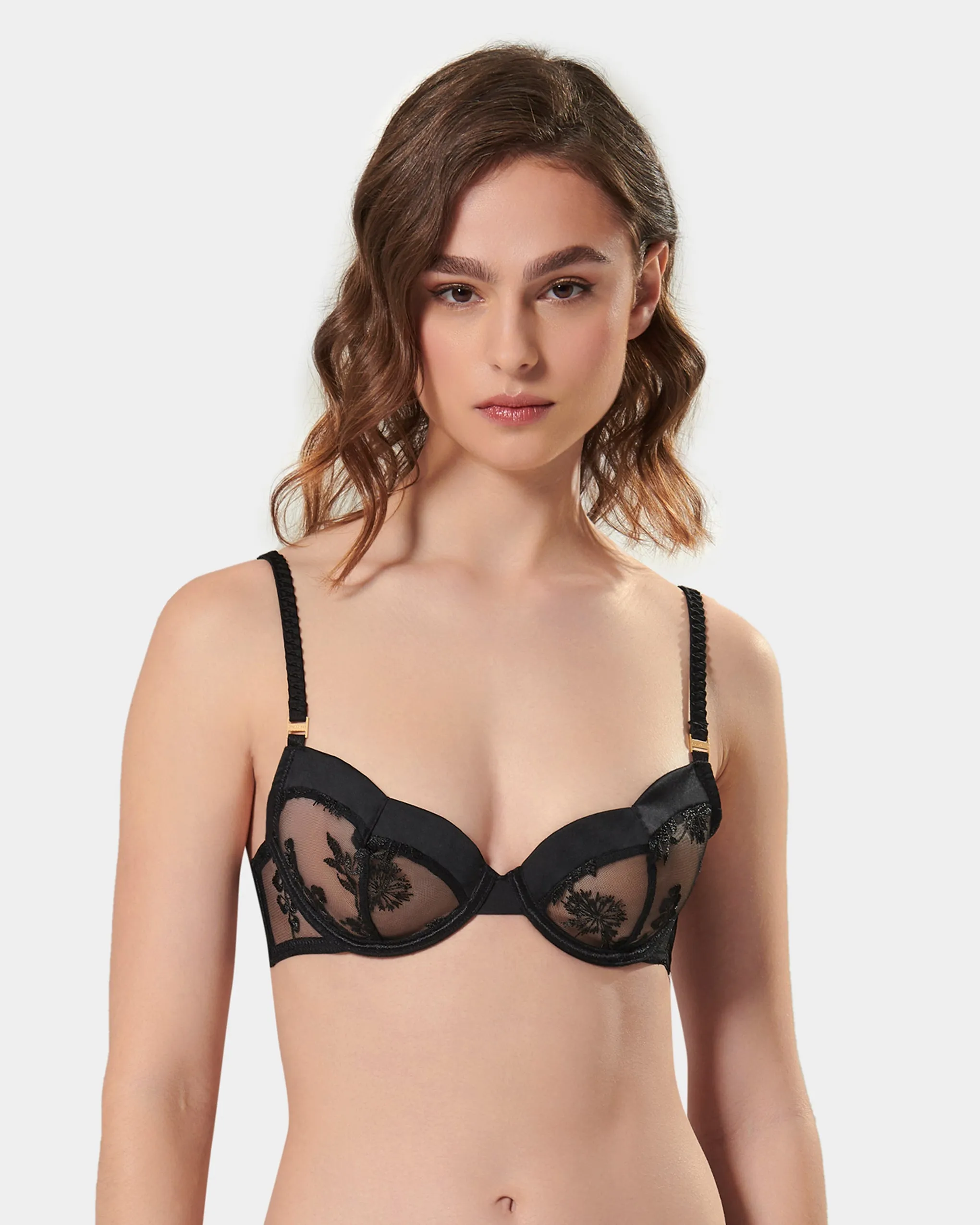 Cassandra Wired Bra Black sold by Bluebella