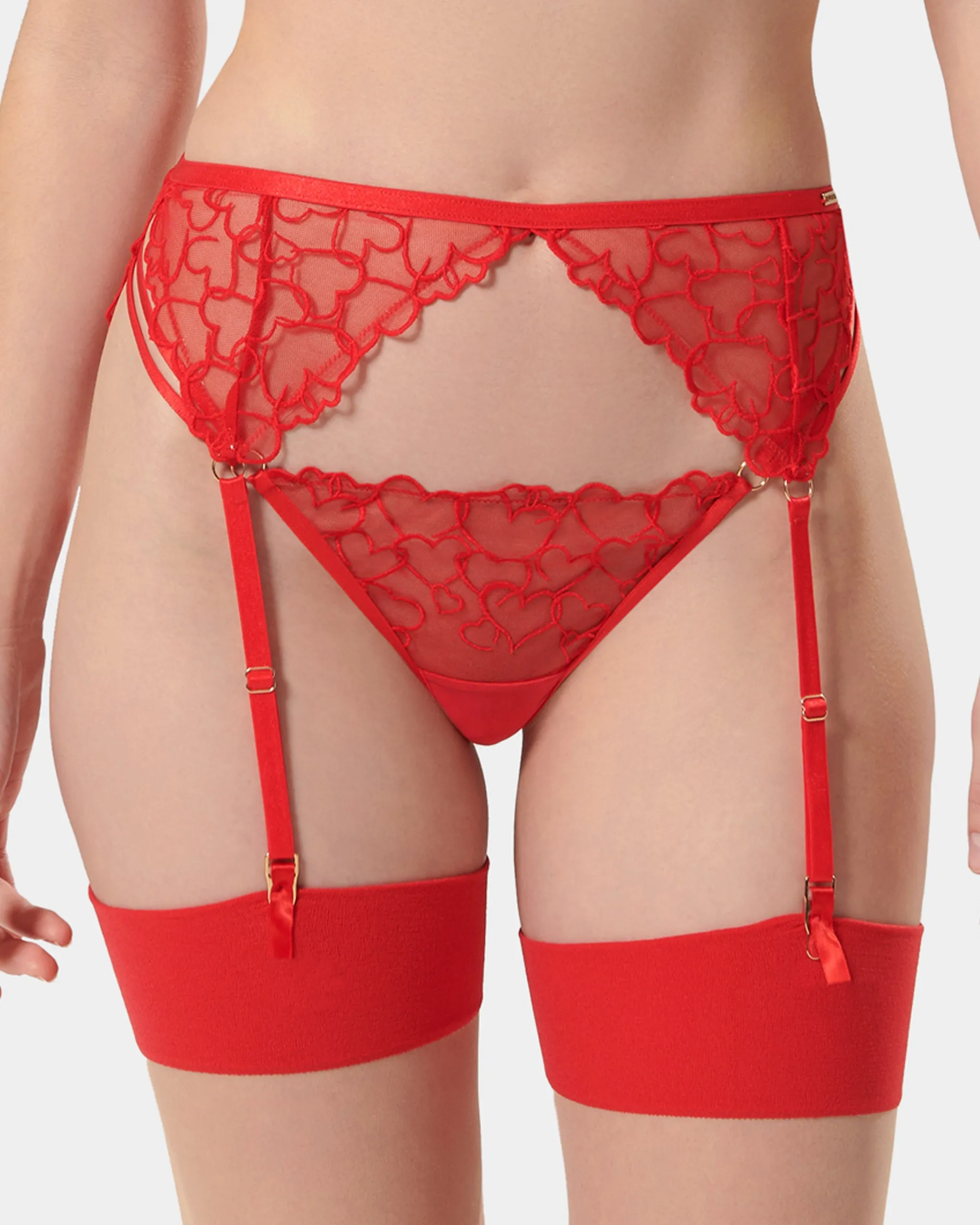 Valentina Suspender Red sold by Bluebella