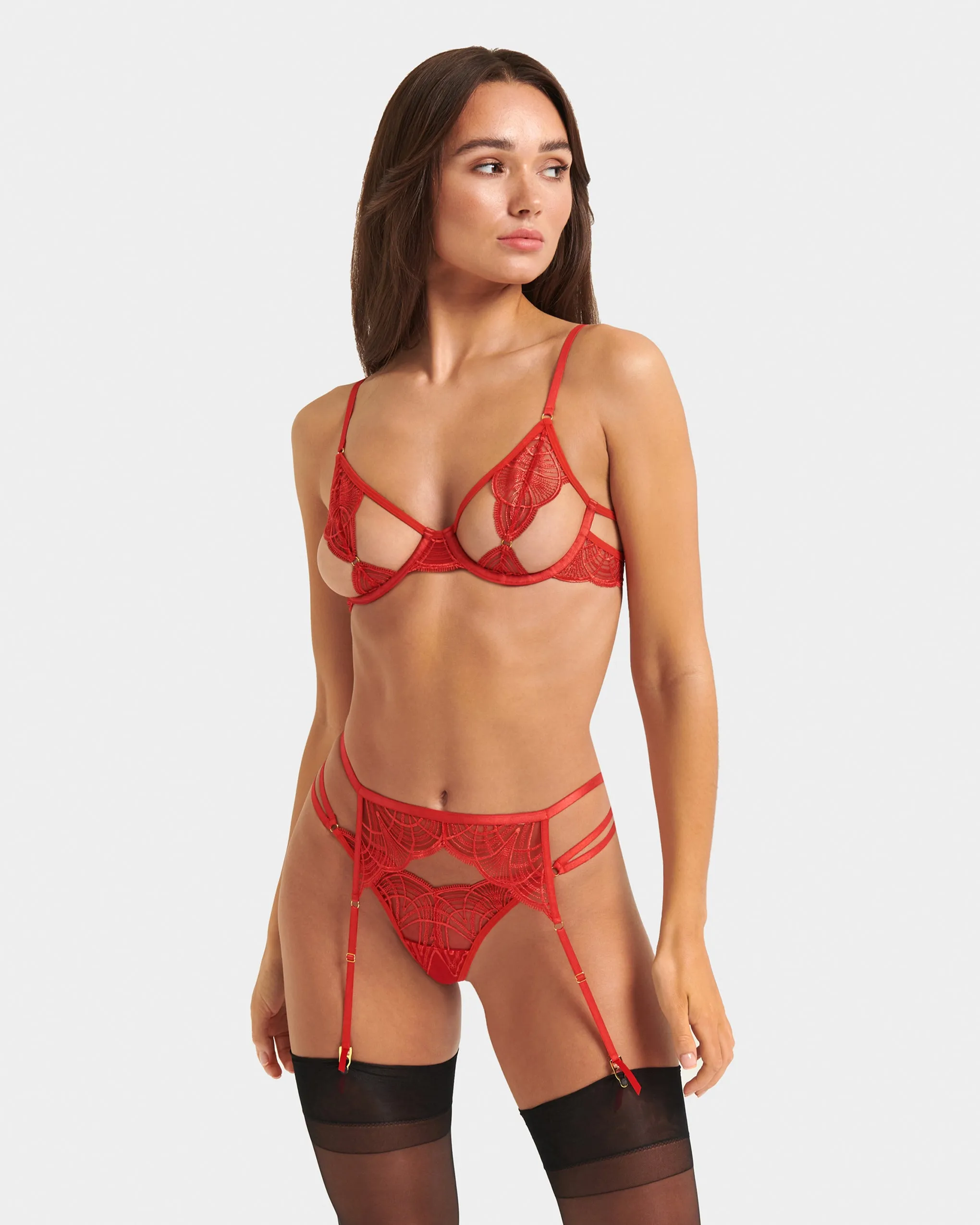 Anaya Suspender Flame Scarlet sold by Bluebella product image thumbnail 2