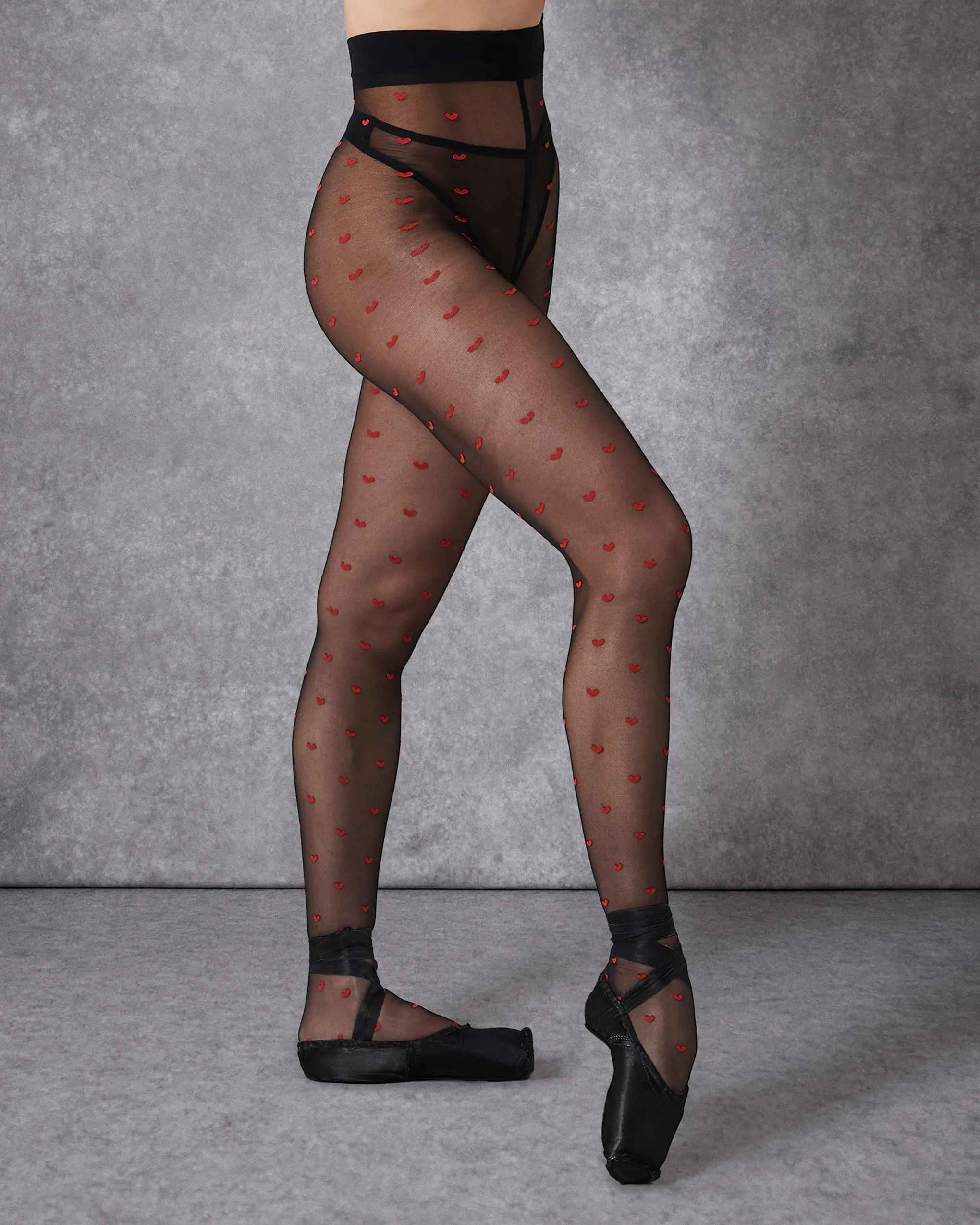 Red Heart Tights Black sold by Bluebella