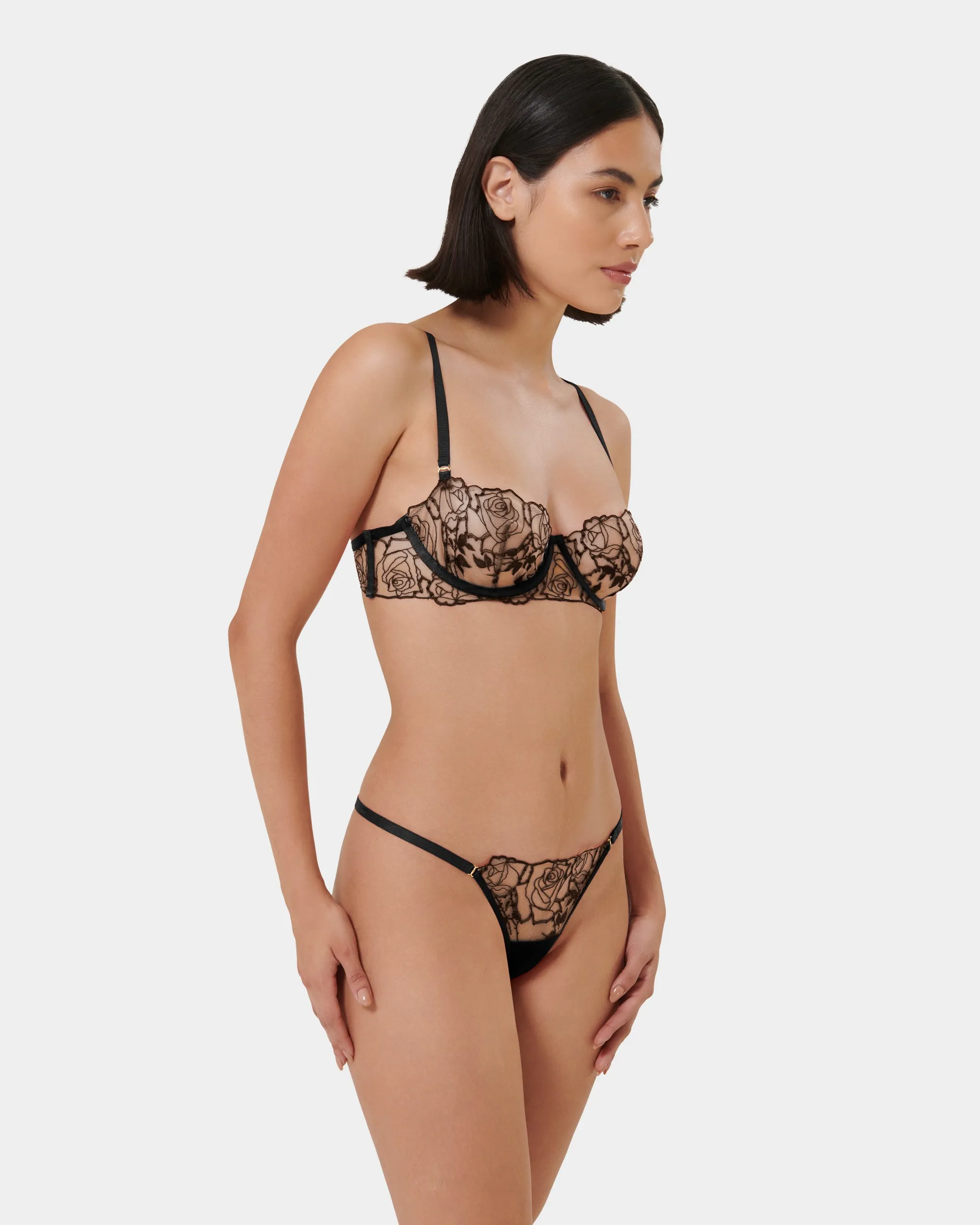Set: Rosalie Bra & Thong Set Black sold by Bluebella product image thumbnail 2