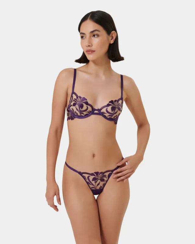 Set: Leonora Acai Purple/Sheer sold by Bluebella
