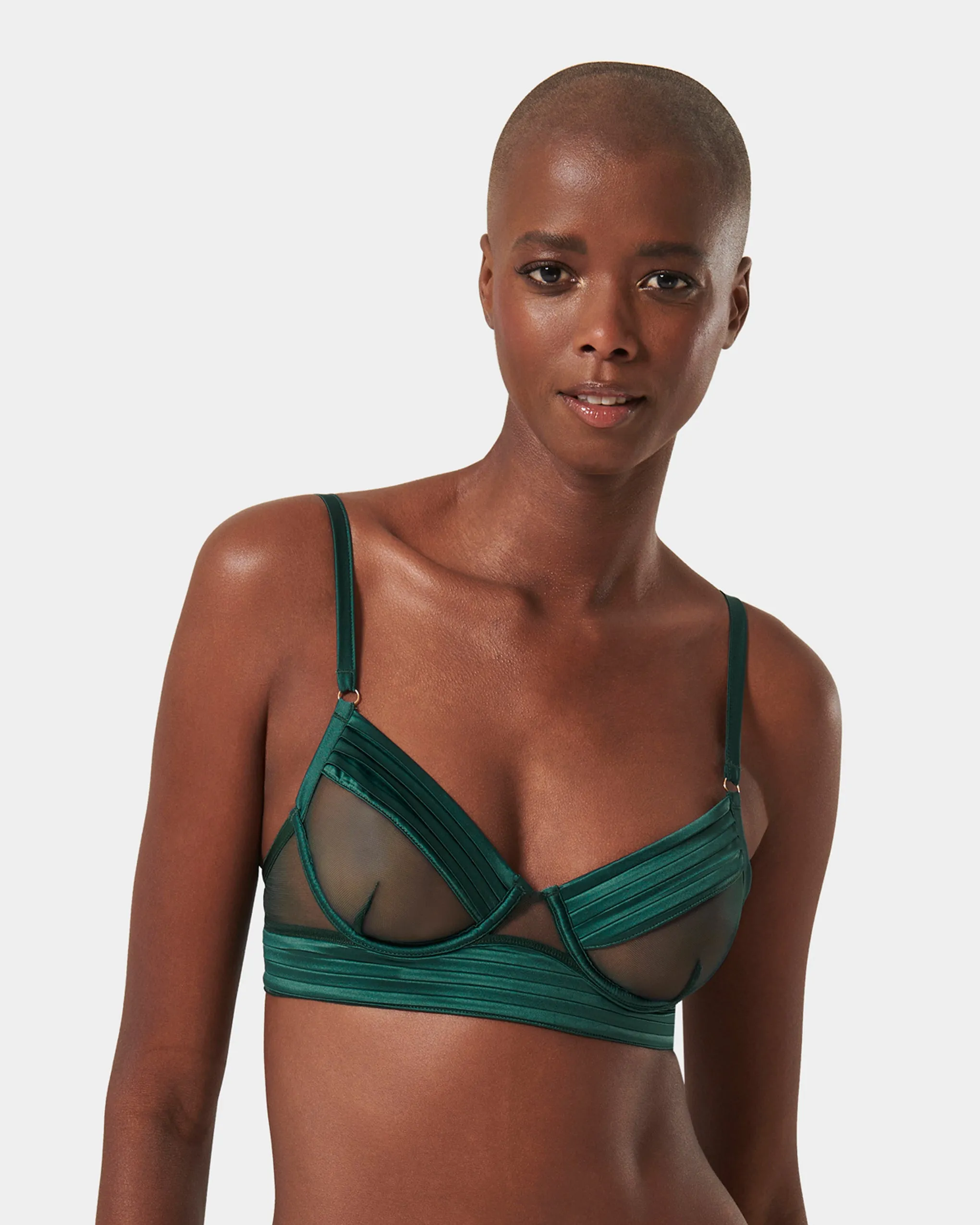Stephanie Wired Bra Botanical Garden Green sold by Bluebella