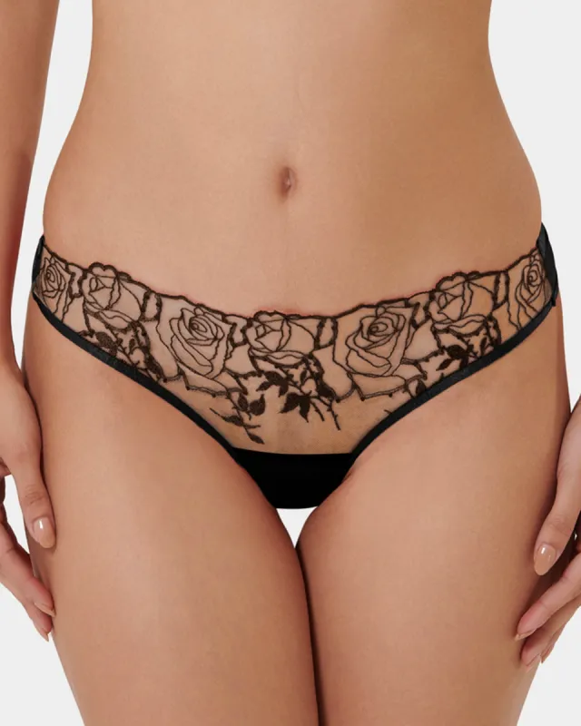 Rosalie Brief Black/Sheer sold by Bluebella