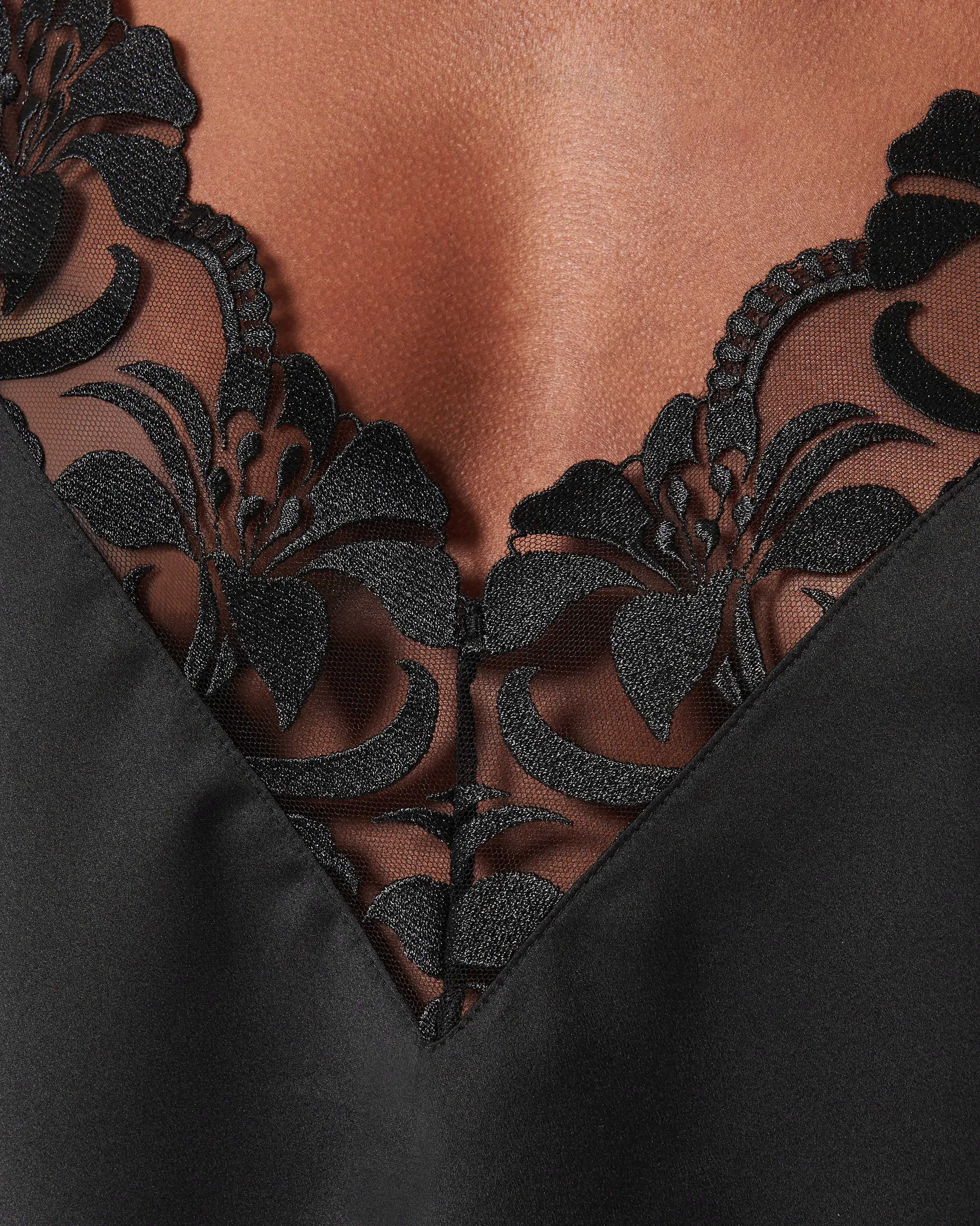 Leonora Luxury Satin Cami and Short Set Black sold by Bluebella product image thumbnail 4