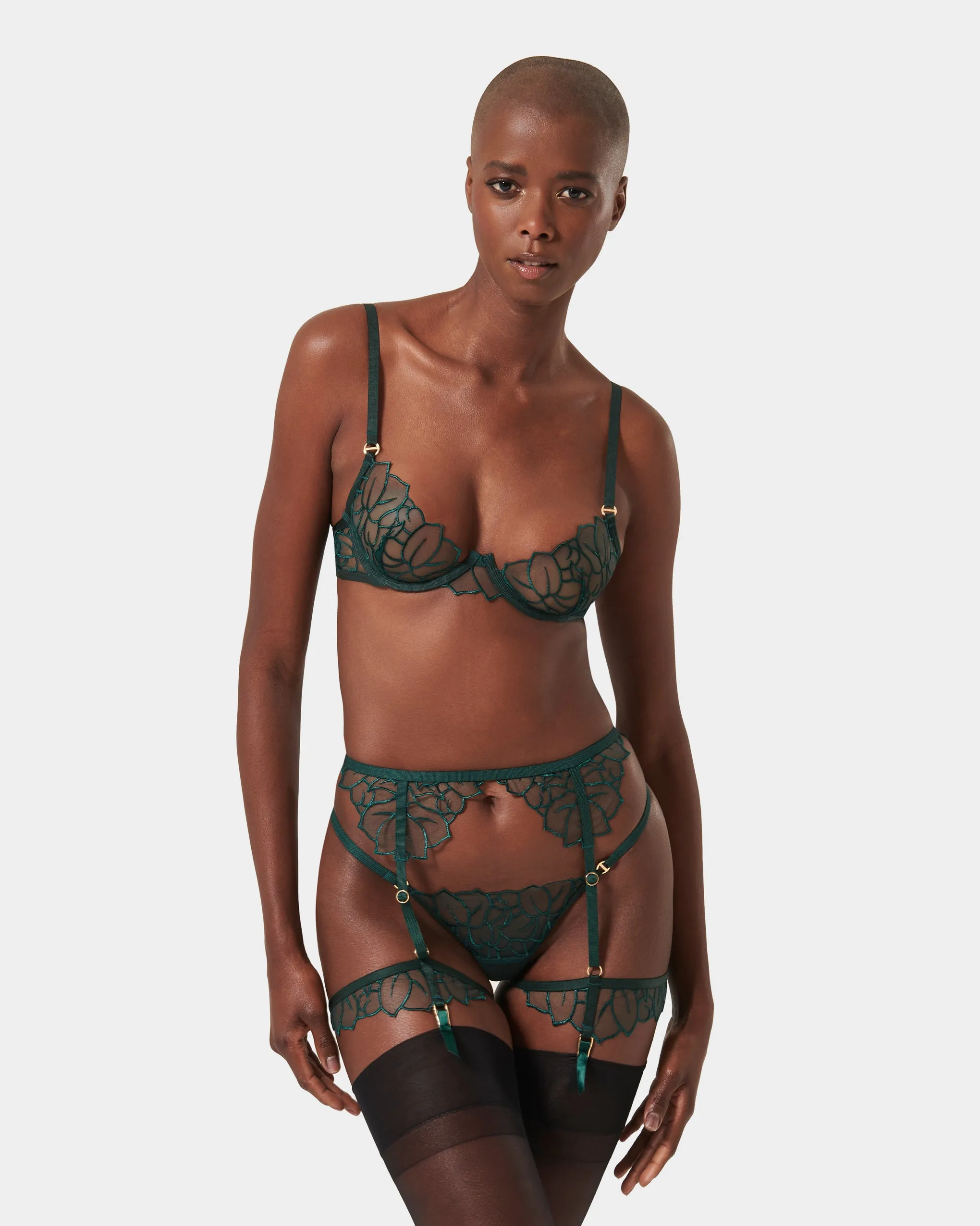 Laurel Leaf Embroidered Bra Green sold by Bluebella product image thumbnail 2