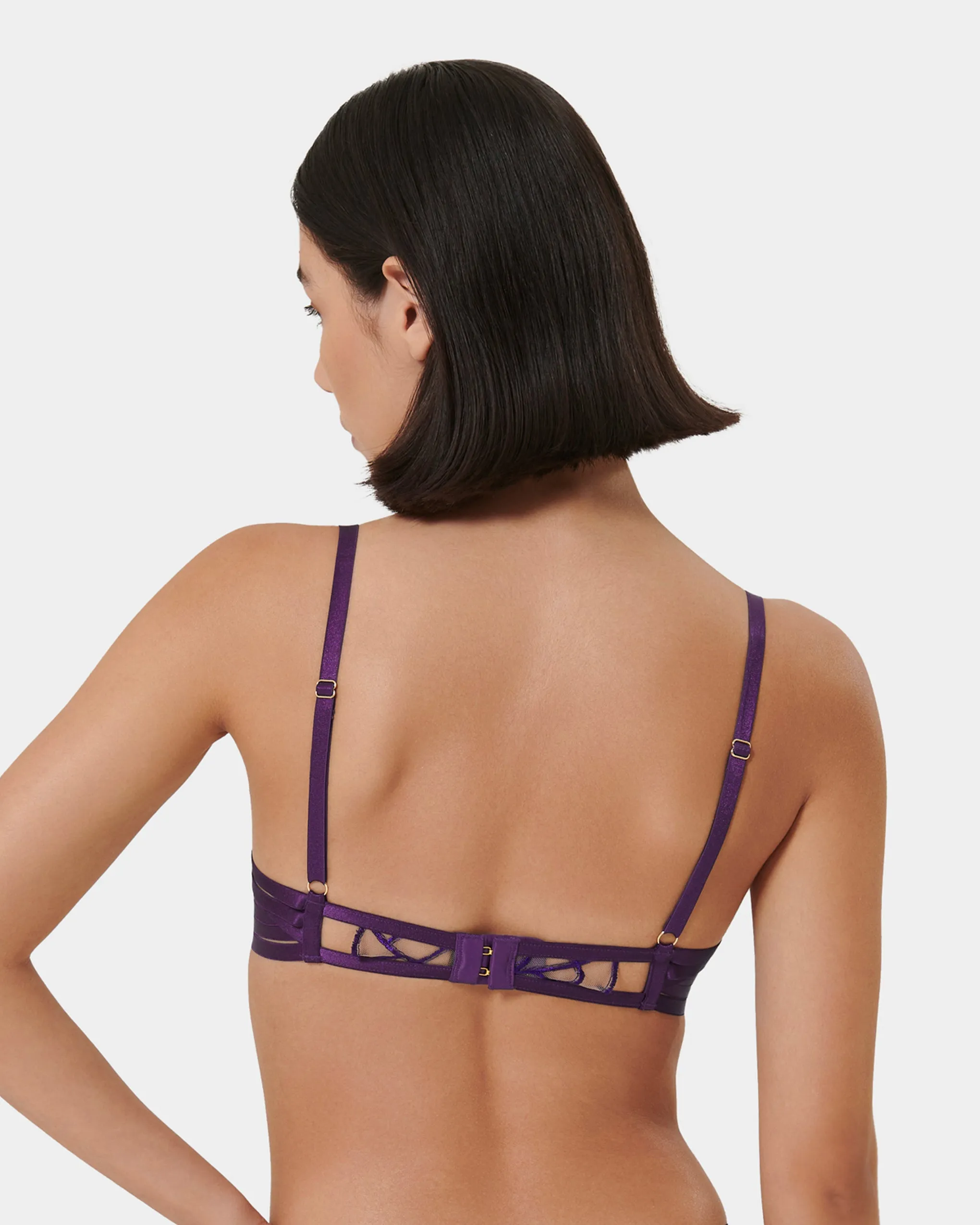 Beatrix Wired Bra Acai Purple/Sheer sold by Bluebella product image thumbnail 3
