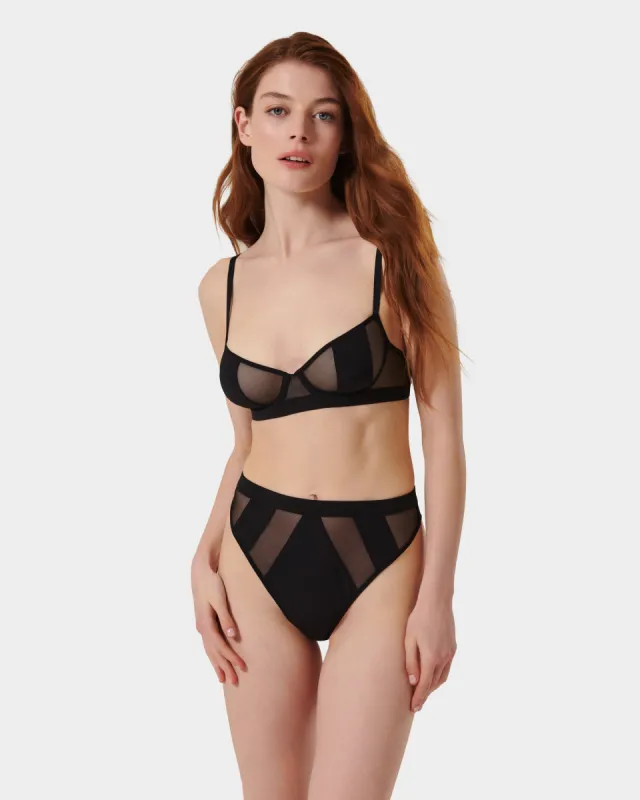 Set: Orla Bra & Thong Set Black sold by Bluebella