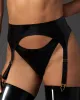 Latex Suspender Black sold by Bluebella