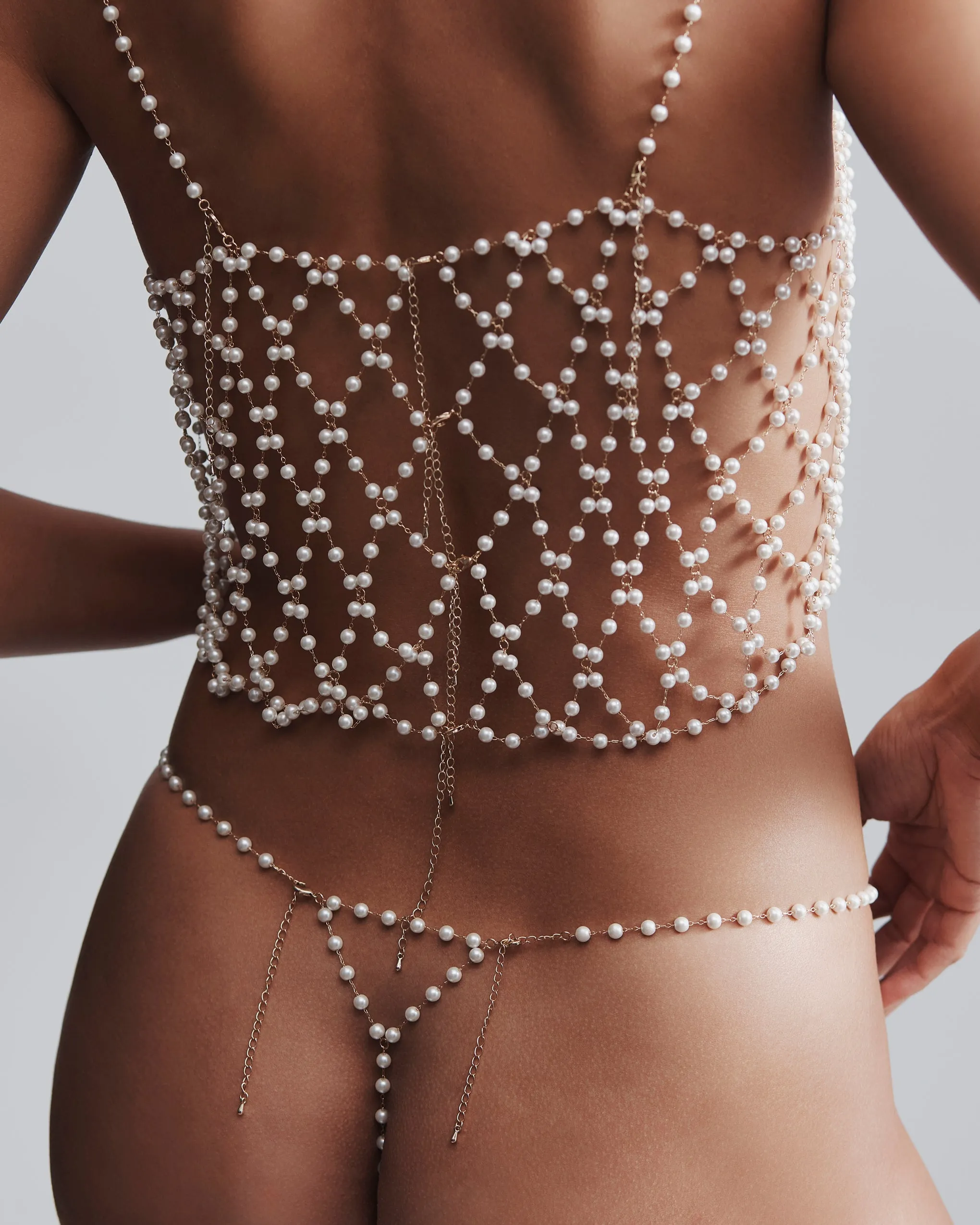 Pearl Crop Cami Pearl/Gold sold by Bluebella product image thumbnail 3