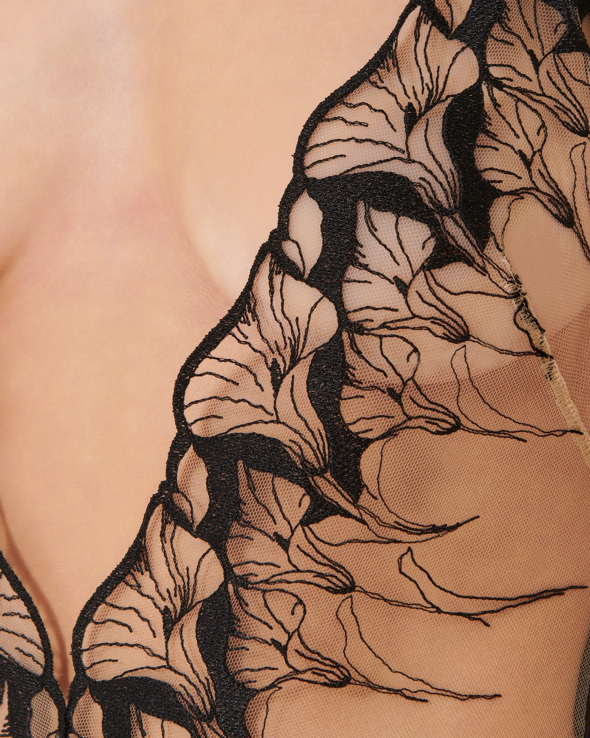 Kalmia Embroidered Sheer Bodysuit Black sold by Bluebella product image thumbnail 4