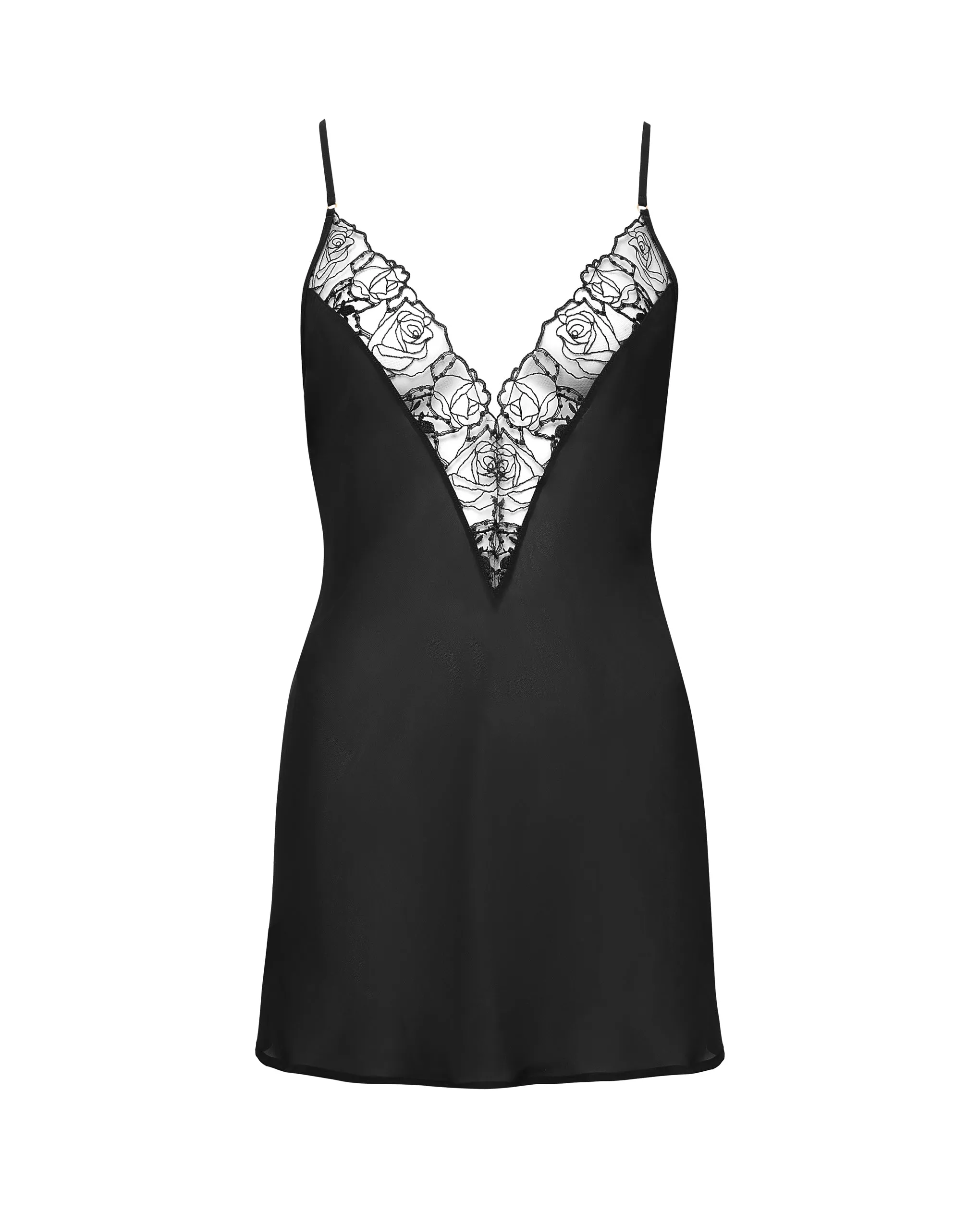 Rosalie Short Chemise Black/Sheer sold by Bluebella product image thumbnail 5