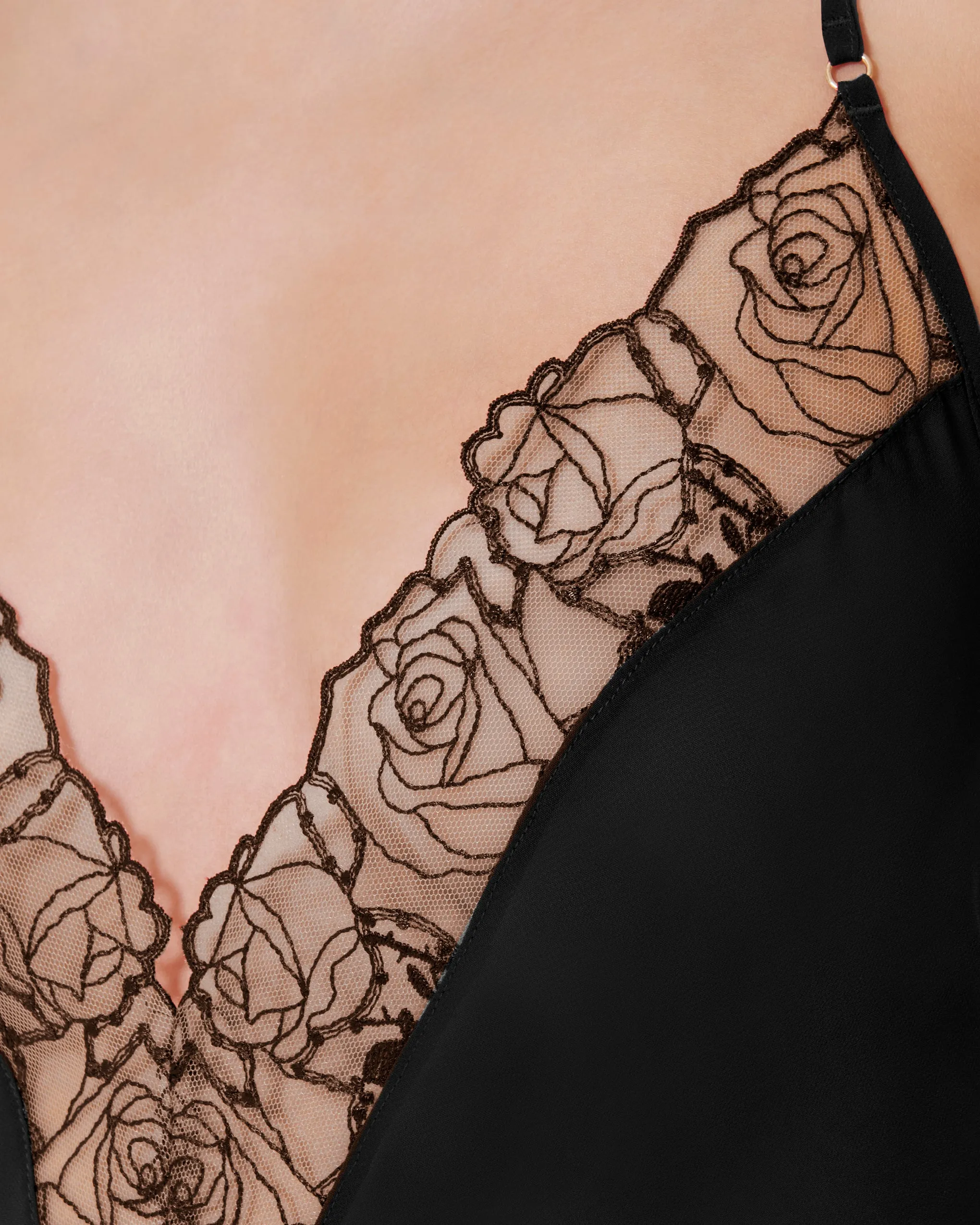 Rosalie Short Chemise Black/Sheer sold by Bluebella product image thumbnail 4