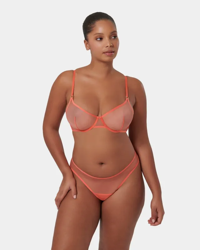 Set: Naomi Hot Coral sold by Bluebella