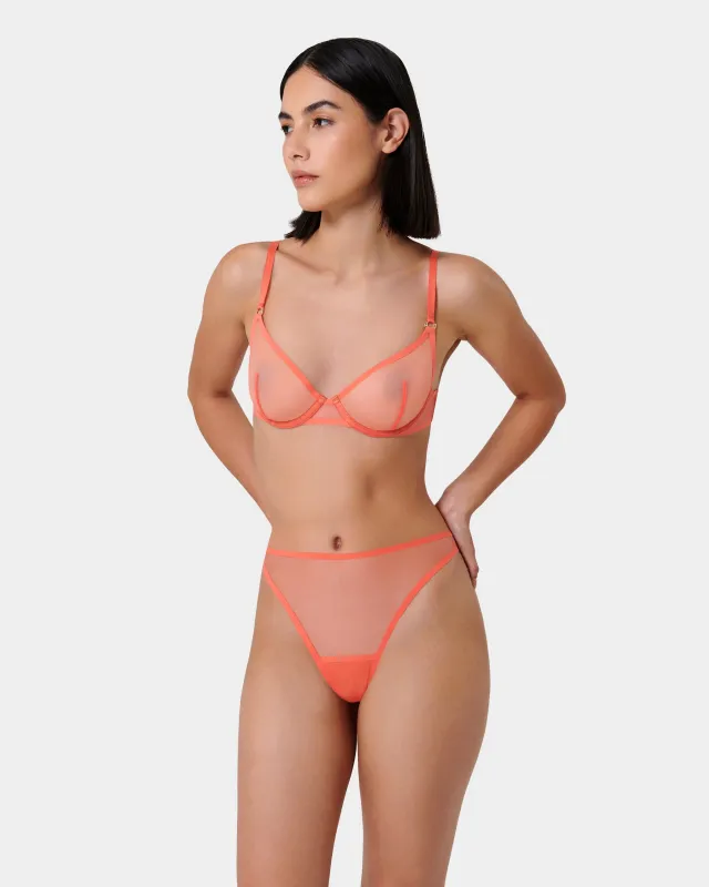 Set: Naomi High Waist Hot Coral sold by Bluebella