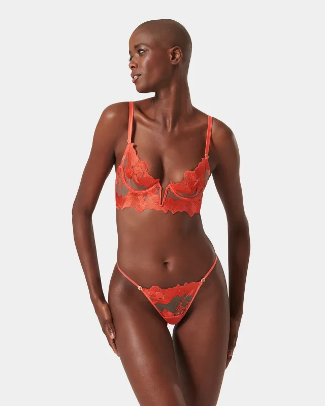 Set: Serenity Hot Coral/Sheer sold by Bluebella