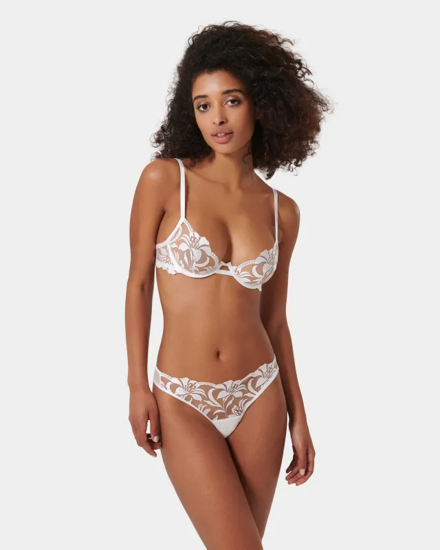 Set: Leonora Bra & Brief Set White sold by Bluebella