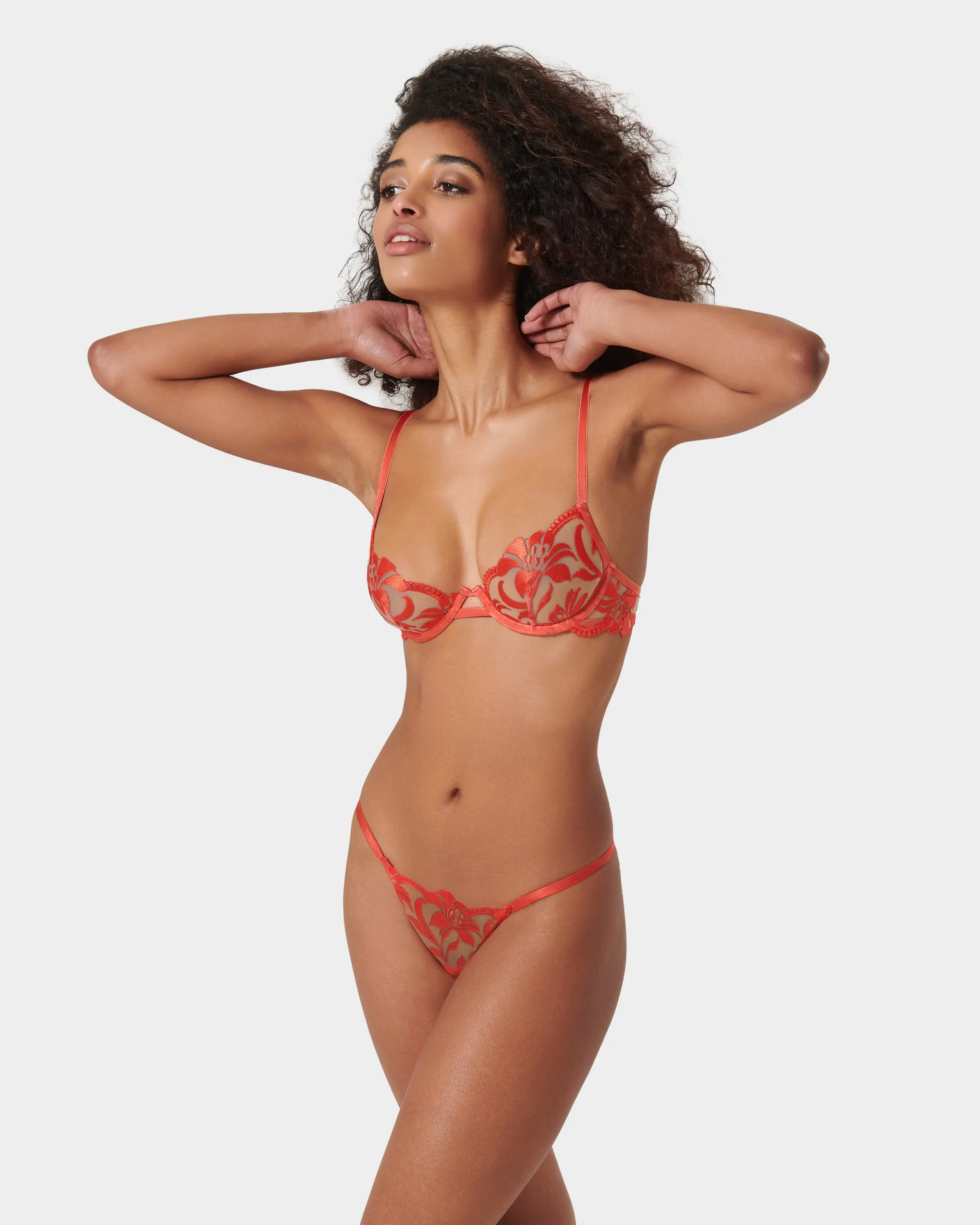 Set: Leonora Hot Coral/Sheer sold by Bluebella product image thumbnail 2