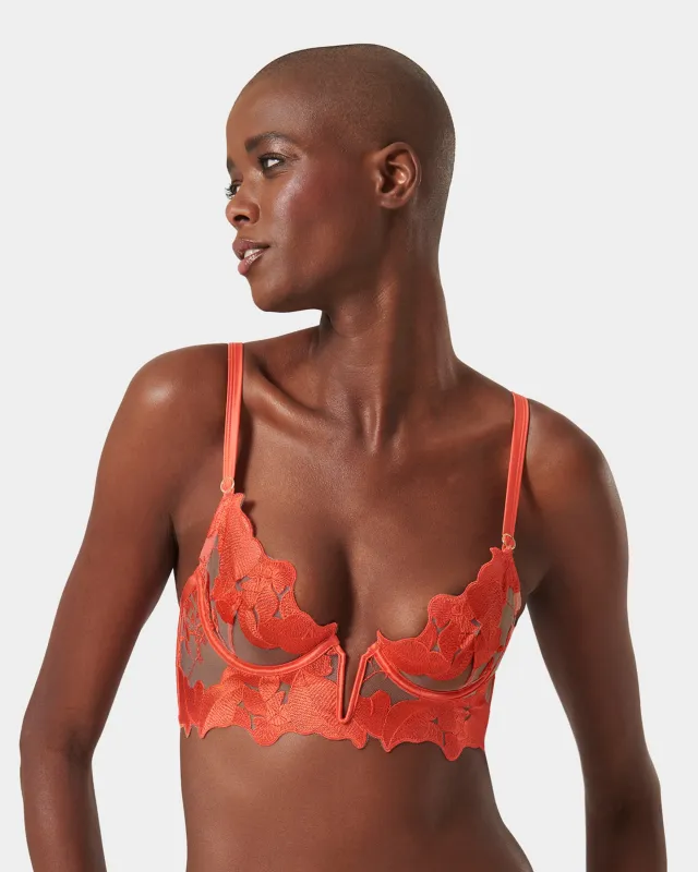 Serenity Longline Bra Coral made by Bluebella