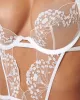 Marisa Embroidered Sheer Bodysuit White sold by Bluebella