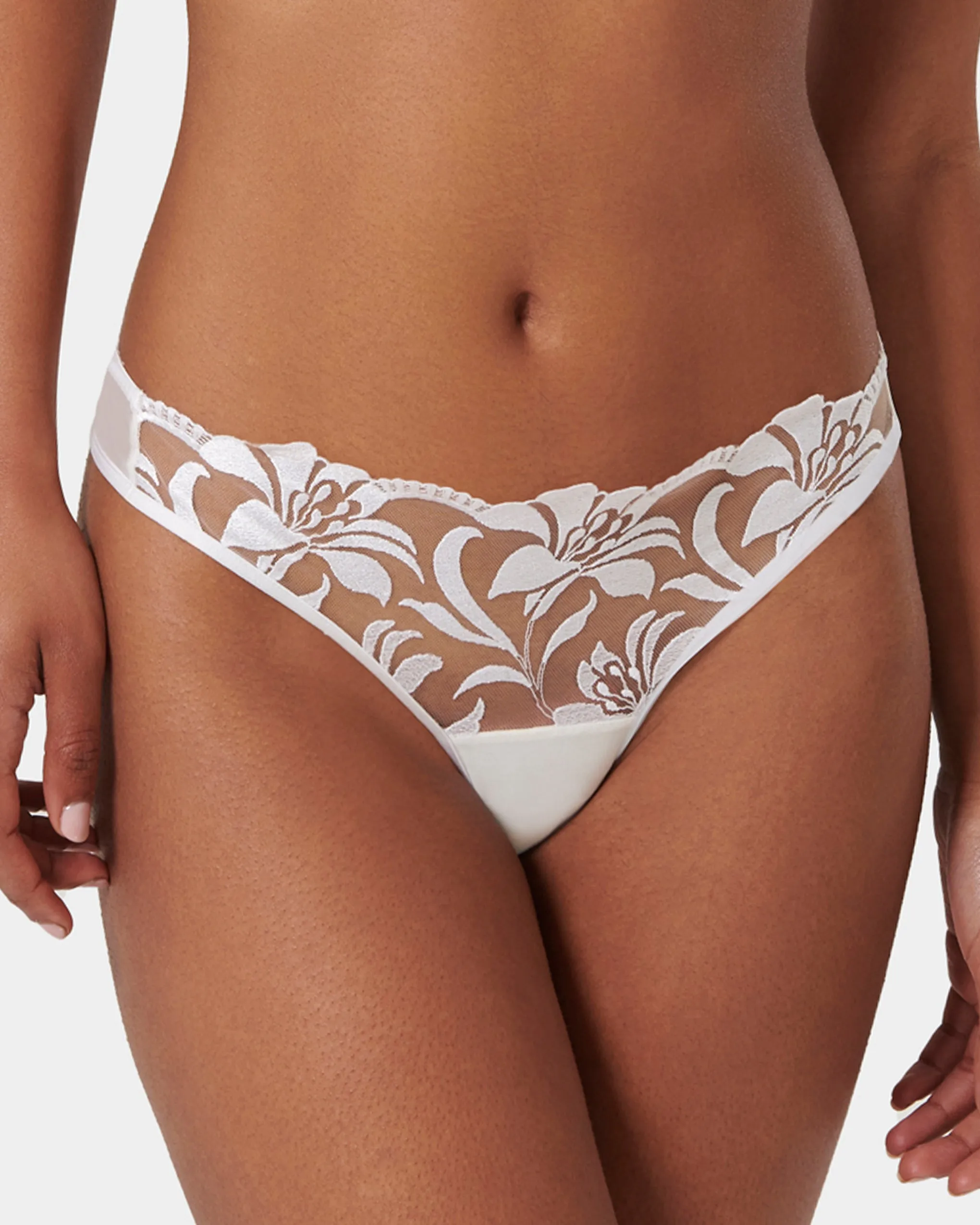 Leonora Brief White/Sheer sold by Bluebella
