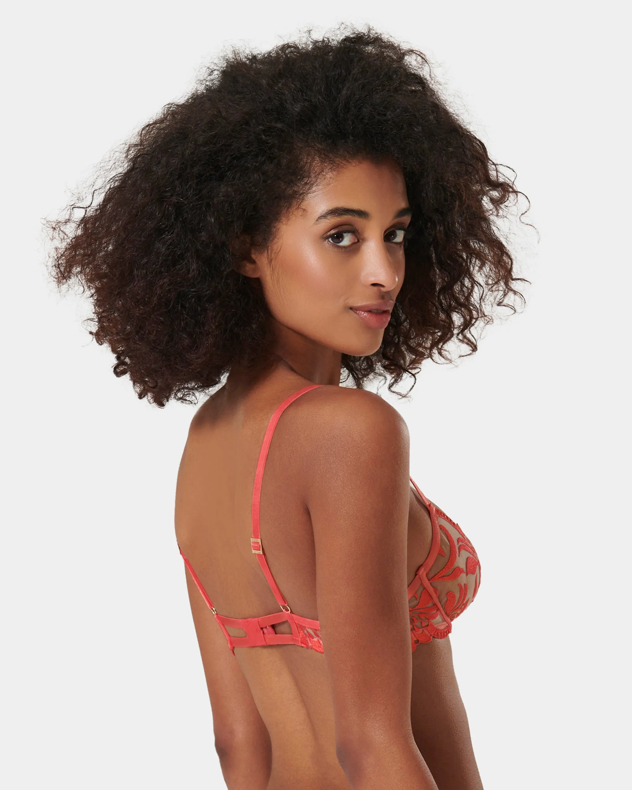 Leonora Floral Embroidered Bra Coral sold by Bluebella product image thumbnail 3