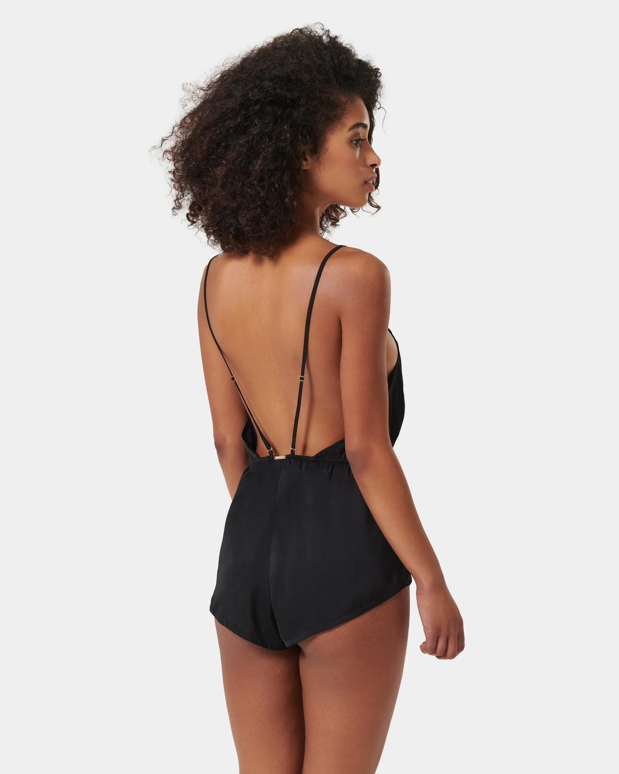 Genevieve Luxury Satin Teddy Black/Sheer sold by Bluebella product image thumbnail 3
