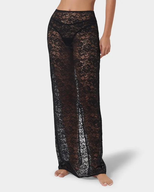 Fallon Long Skirt Black sold by Bluebella