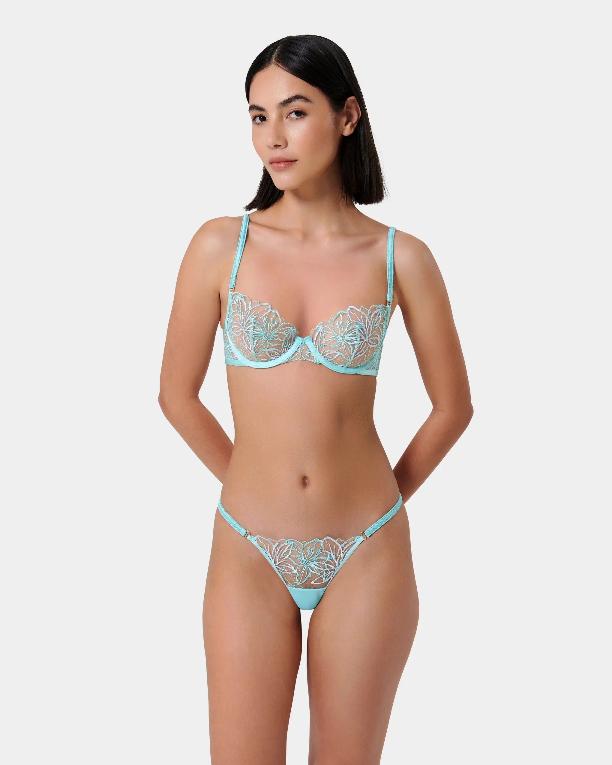 Set: Lilly Island Paradise Blue/Ice Water Blue/Sheer sold by Bluebella