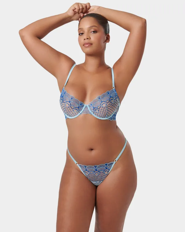 Set: Elina Egyptian Blue/Island Paradise Blue/Sheer sold by Bluebella