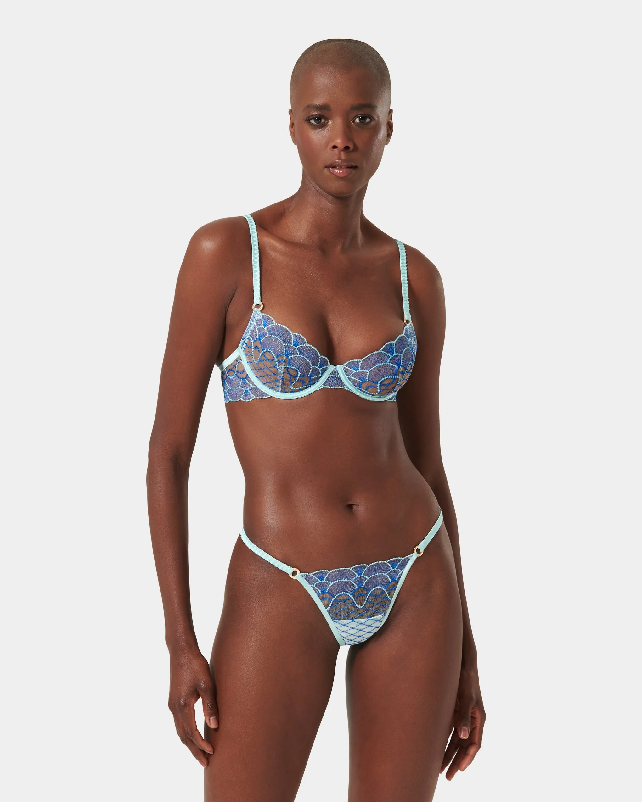 Set: Elina Egyptian Blue/Island Paradise Blue/Sheer sold by Bluebella
