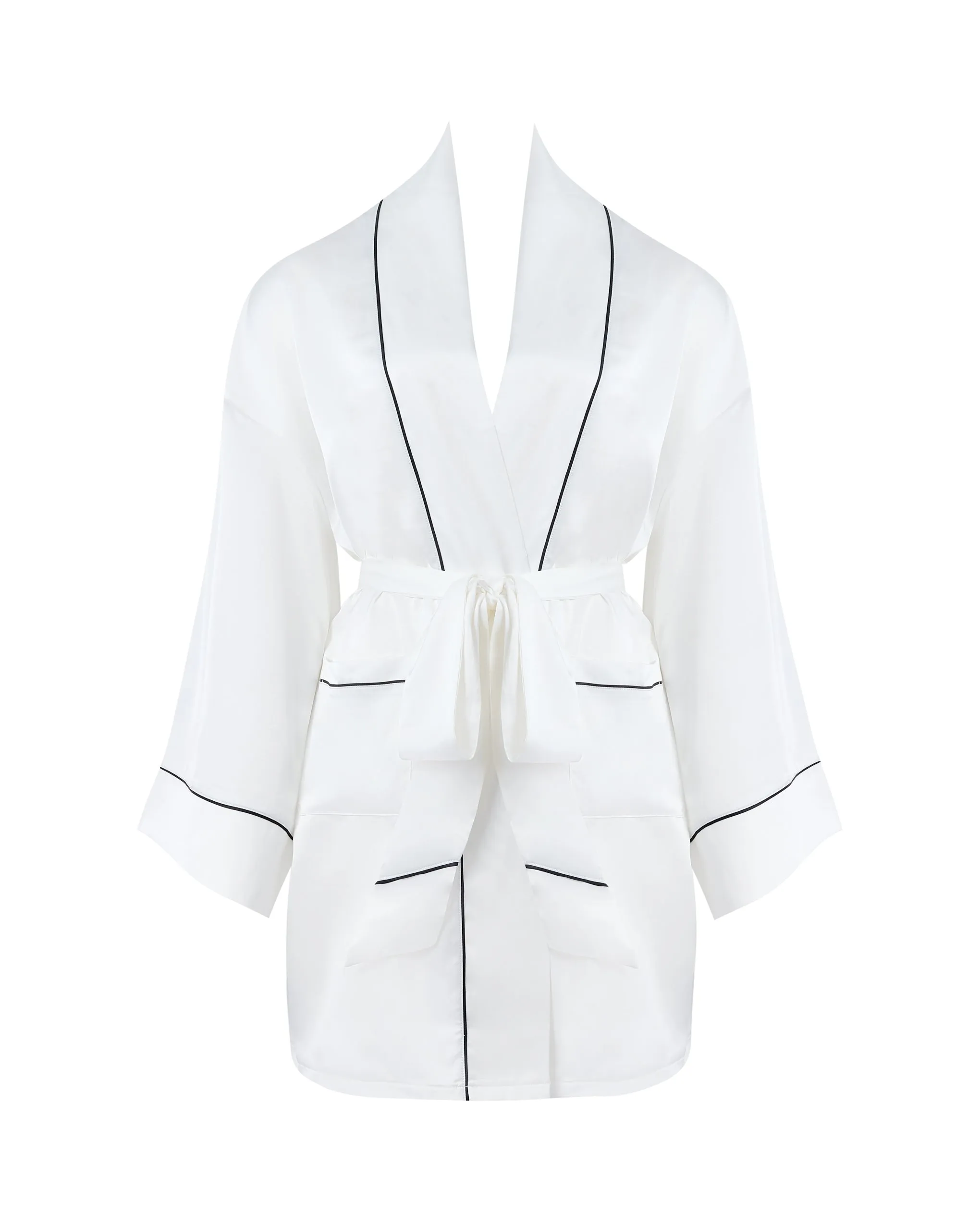 Lydia Satin Kimono Cream/Black sold by Bluebella product image thumbnail 5