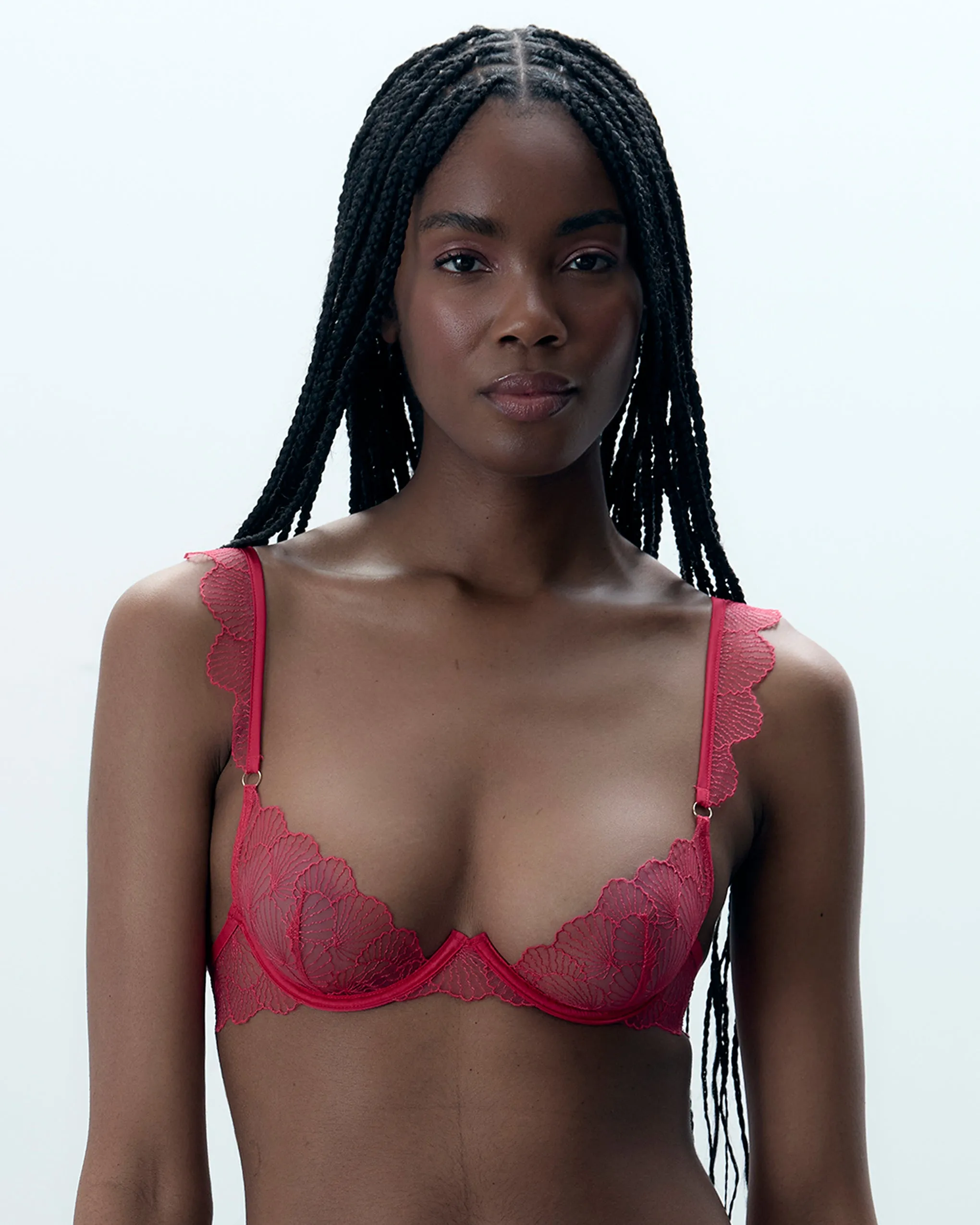 Vermont Embroidered Sheer Bra Pink sold by Bluebella