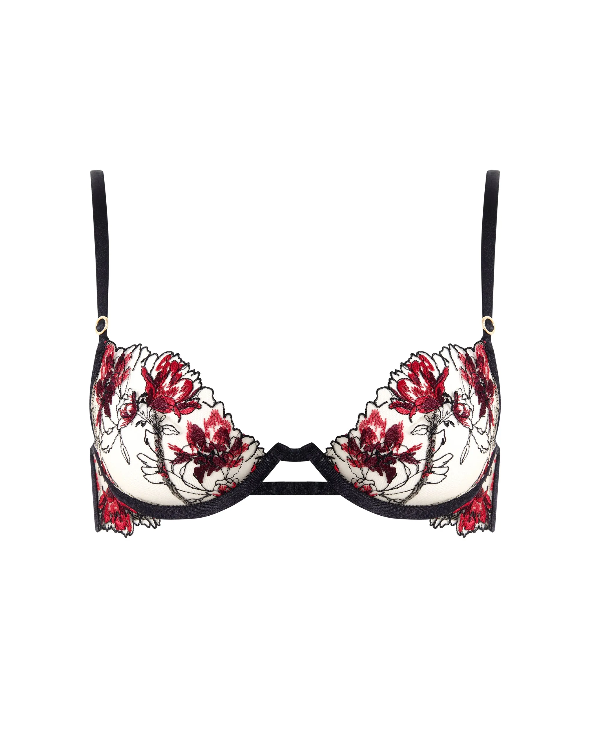 Calista Sheer Floral Bra Black/Cherry sold by Bluebella product image thumbnail 5