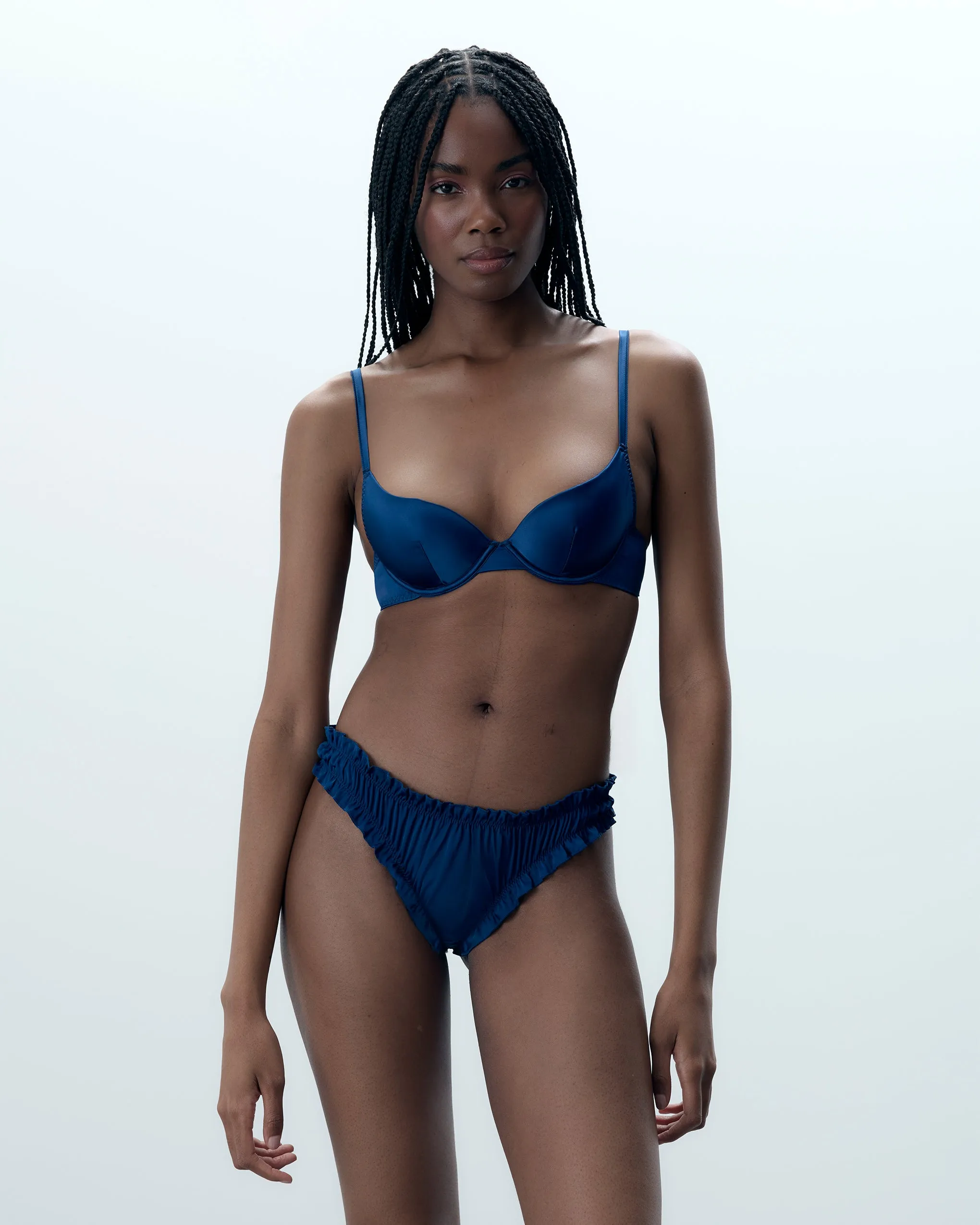 Verona Satin Gifting Thong Navy sold by Bluebella product image thumbnail 3