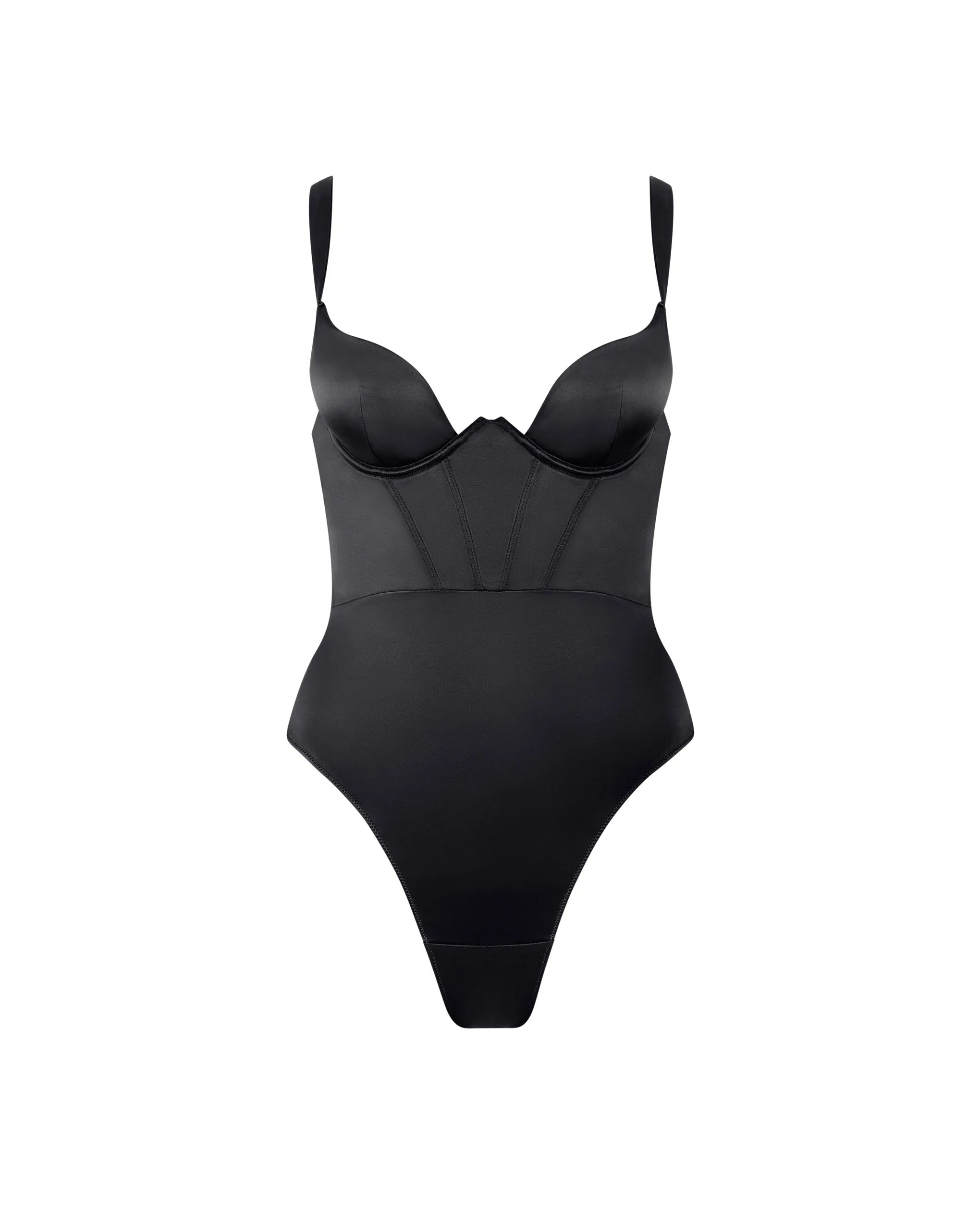 Verona Satin Push Up Bodysuit Black sold by Bluebella product image thumbnail 5