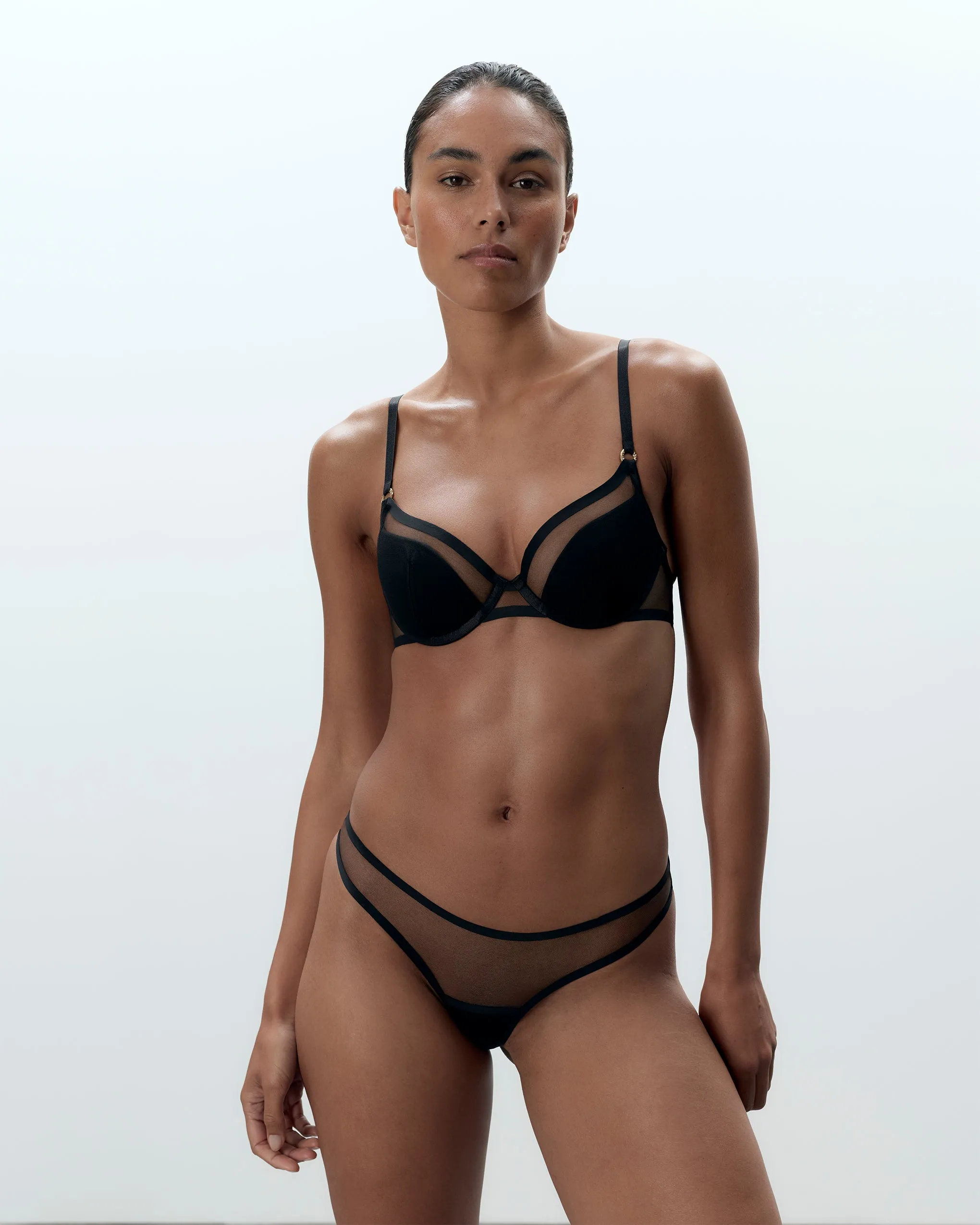 Naomi Moulded Mesh Bra Black sold by Bluebella product image thumbnail 2