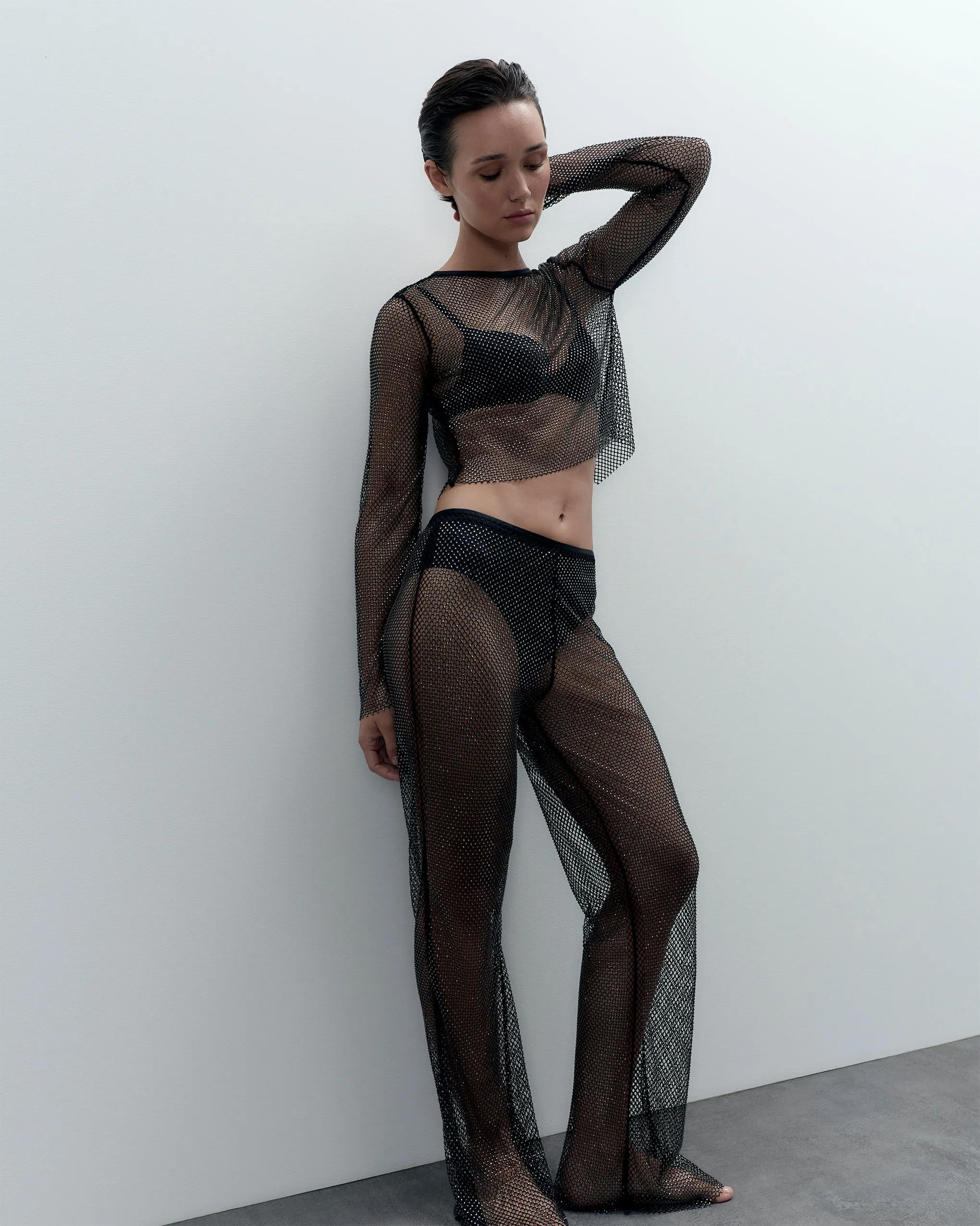 Noor Sheer Mesh Trousers Black sold by Bluebella product image thumbnail 2